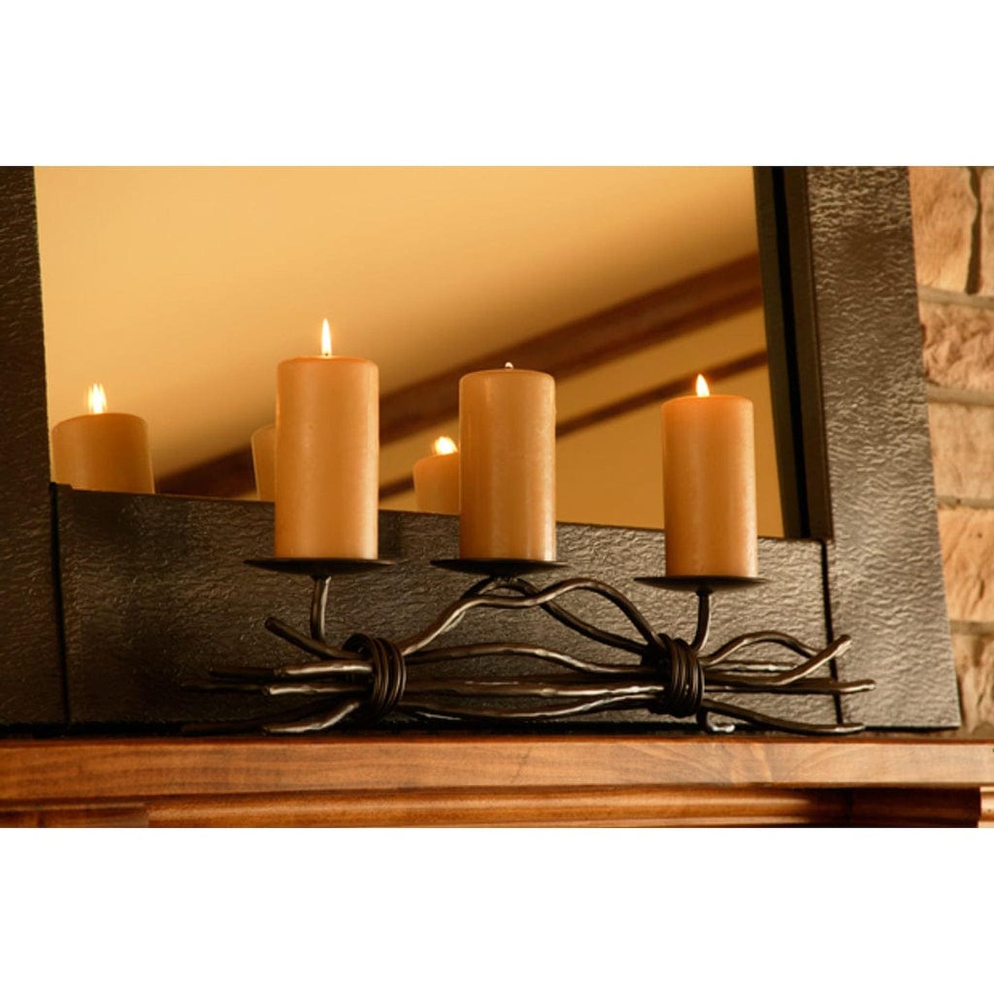 Stone County Ironworks 27" 901-666 Rush Iron Renaissance Triple Candle Holder