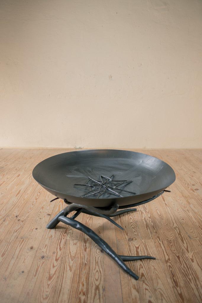 Stone County Ironworks Sycamore 30" Natural Black Outdoor Wood-Burning Fire Pit With Pewter Iron Accent