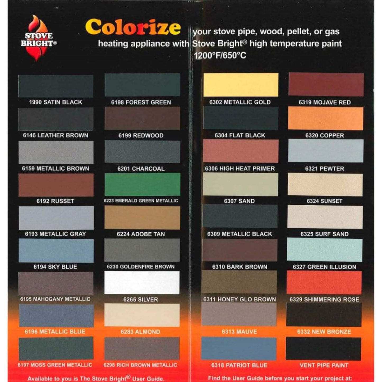 Stove Bright Vent Pipe Black High Heat Temperature Paint - 12/Case