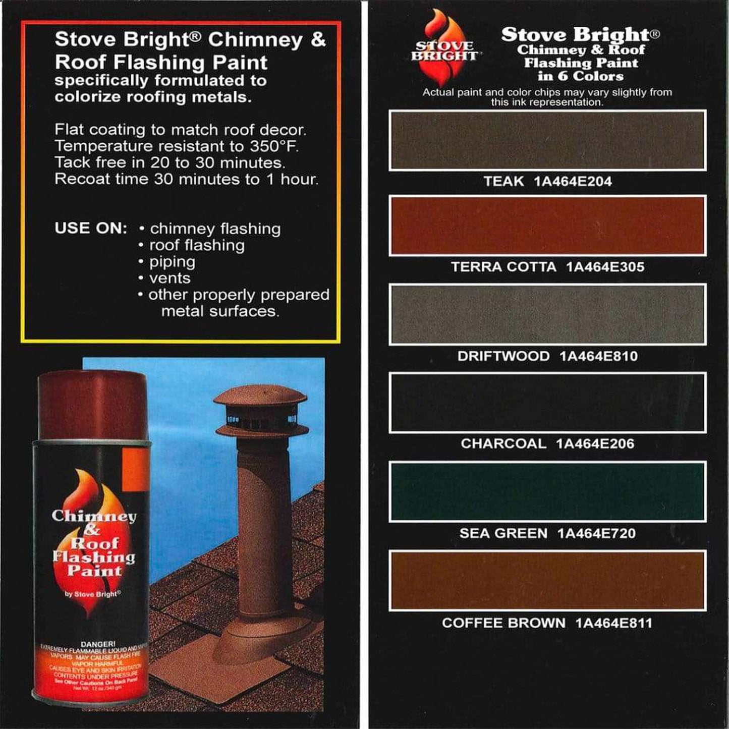 Stove Bright Charcoal Chimney and Roof Flashing Paint - 6/Case