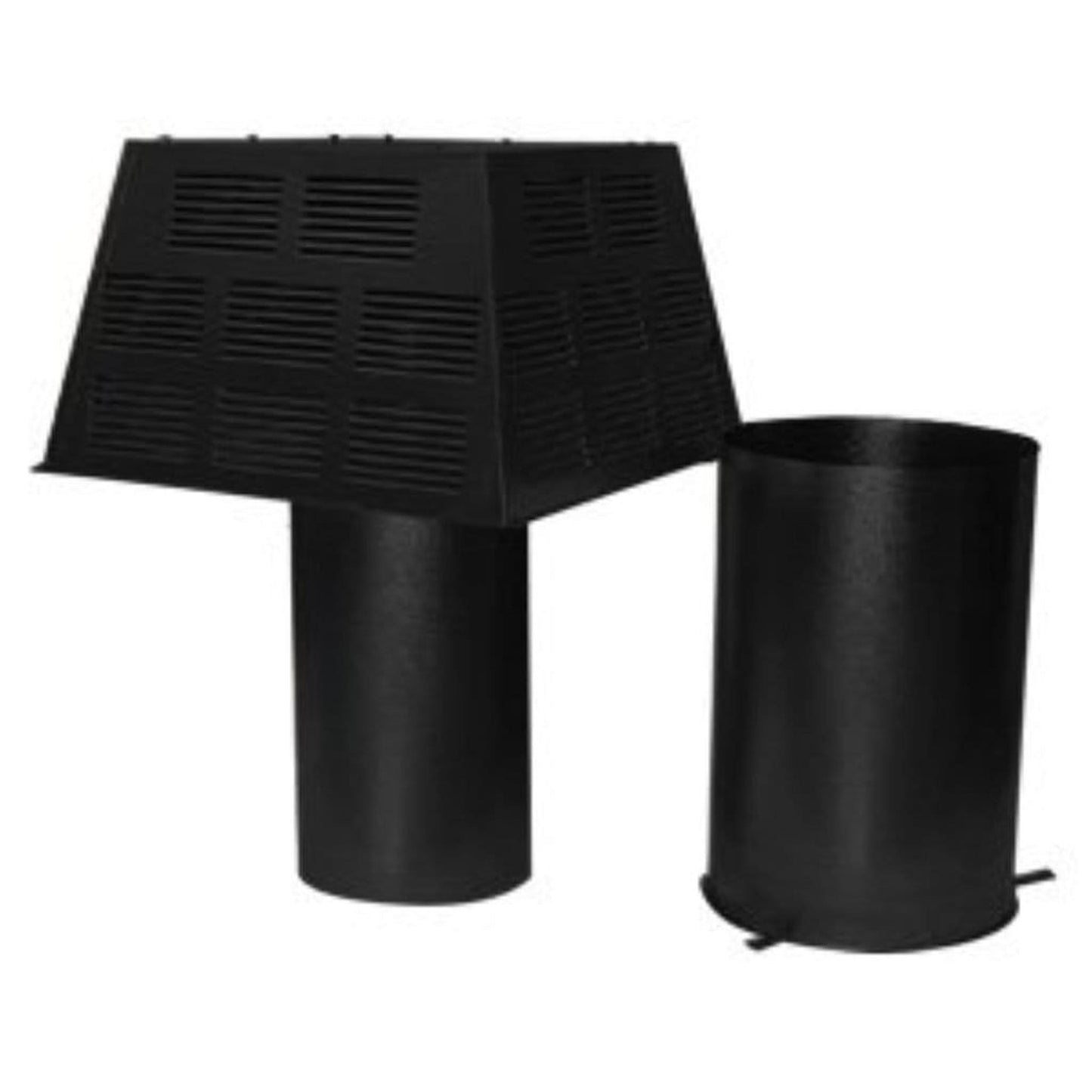 Superior Black Square Top Termination Cap With Slip Section for 8" Wood Burning Chimney