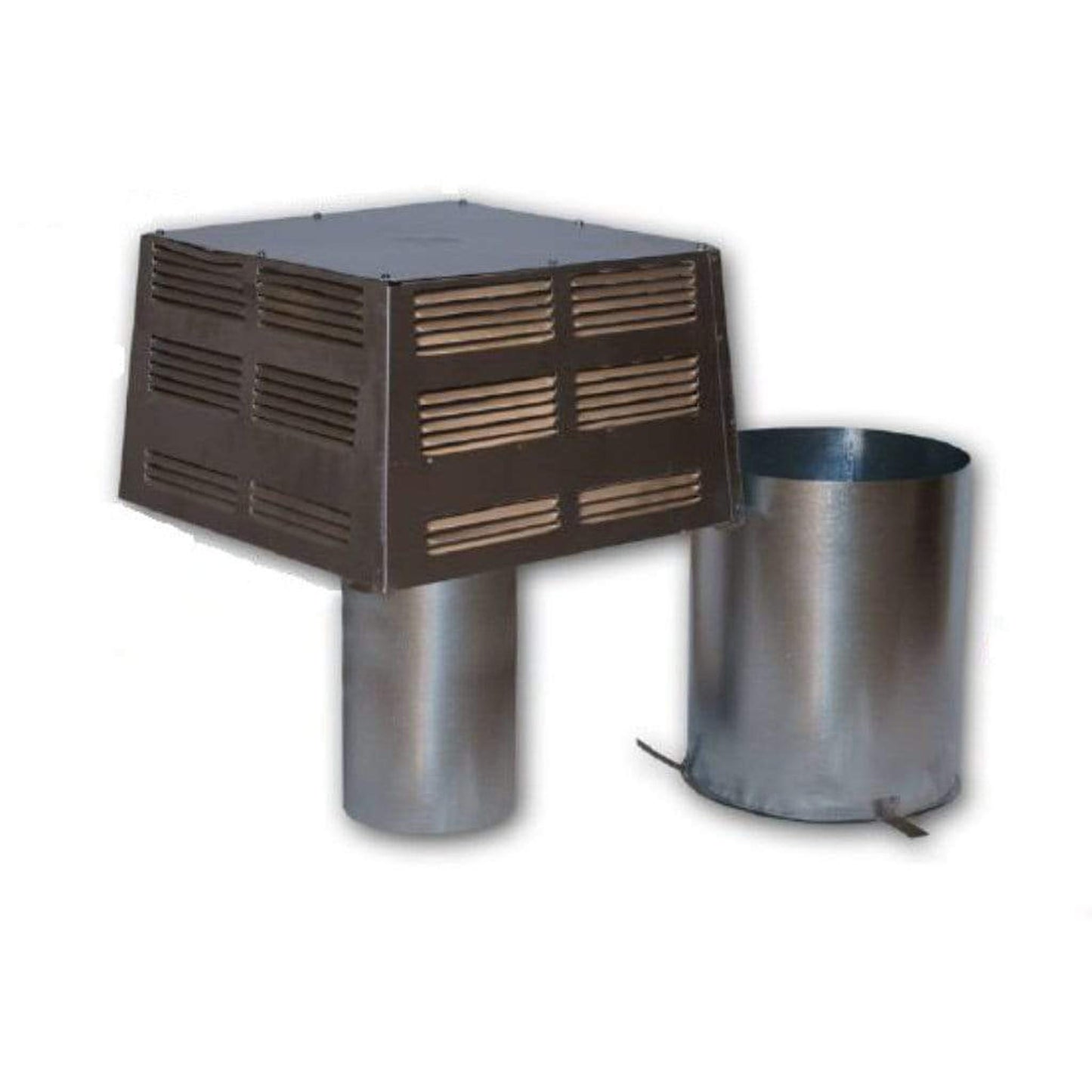 Superior Black Square Top Termination Kit With Slip Section for 12" Standard Wood Burning Chimney