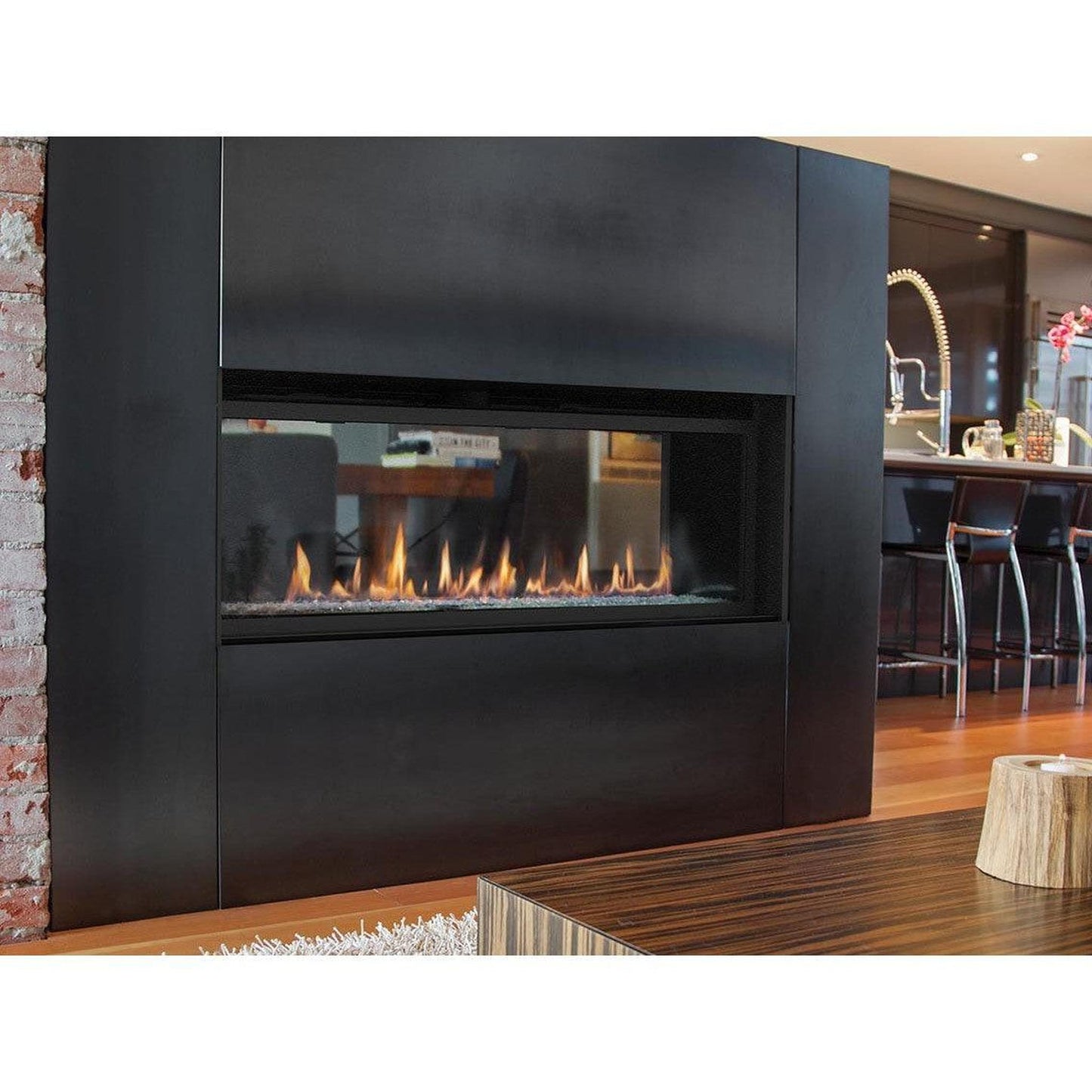 Superior DRL6072 72" Linear Contemporary Direct Vent Natural Gas Fireplace With Electronic Ignition