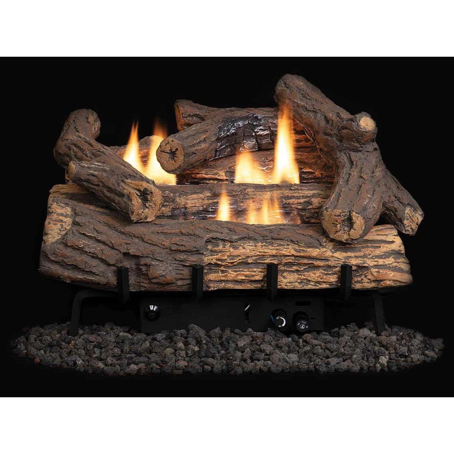 Superior Double-Flame Series Golden Oak 24" Ceramic Fiber Vent-Free Gas Log Set
