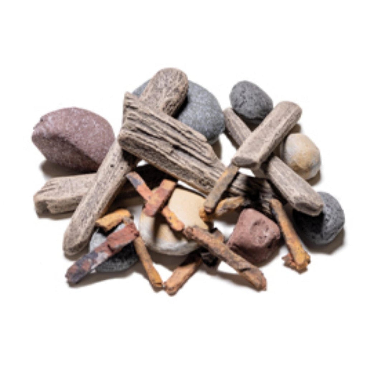 Superior Driftwood Pieces and River Rock Kit Set for VRL6048 Gas Fireplace