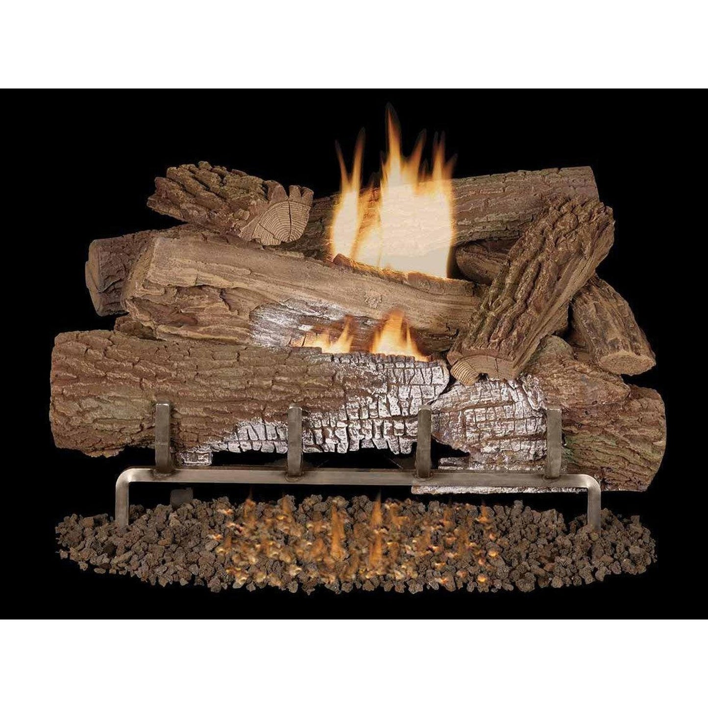 Superior Mega-Flame Mossy Oak 30" Concrete Outdoor Vent-Free Gas Log Set
