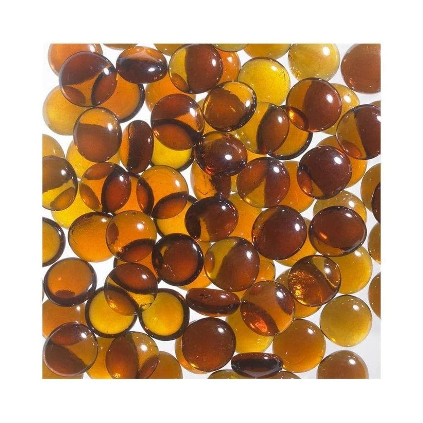 Superior Smooth Amber Reflective Glass Fireplace Pebbles