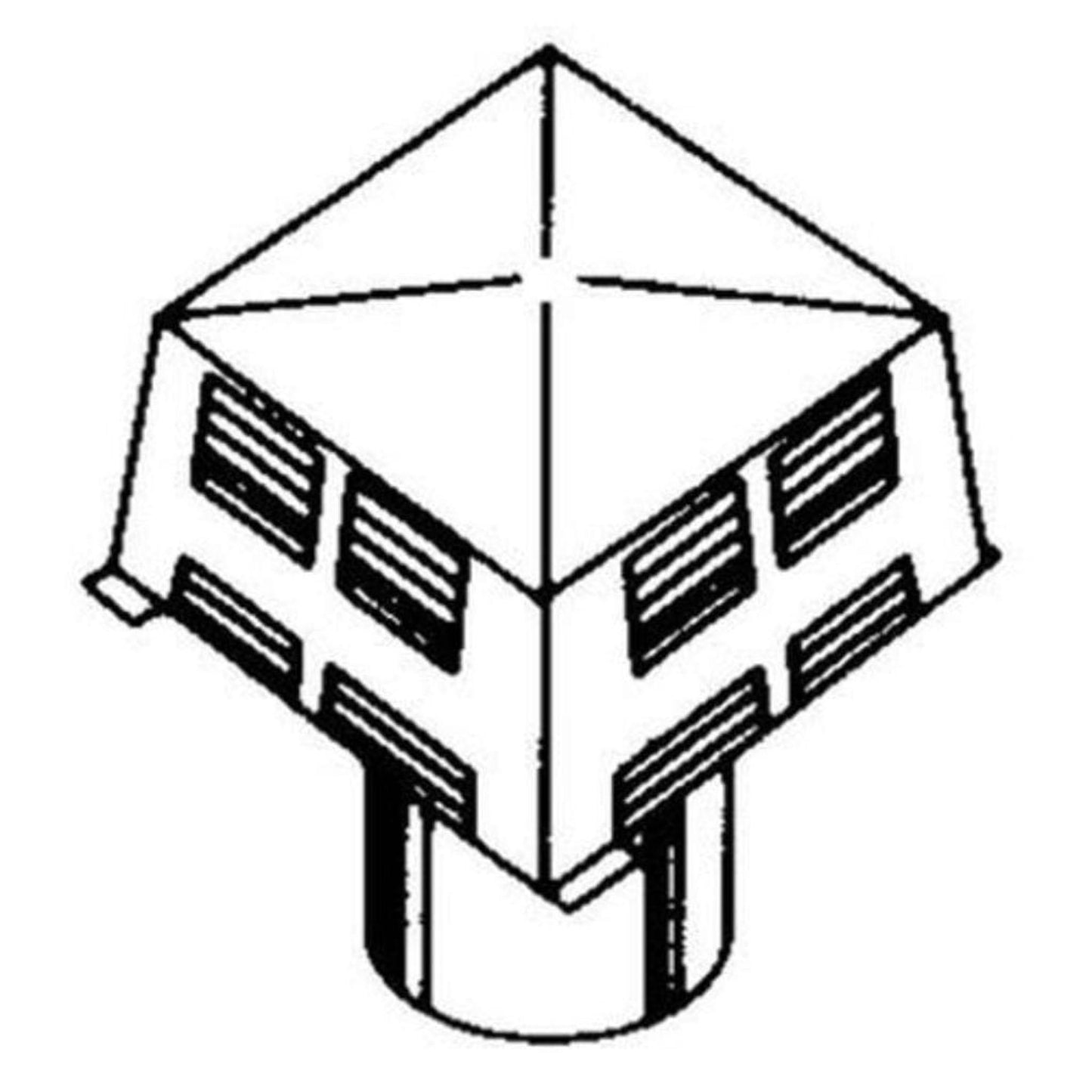 Superior Square Top Termination Cap for 8" Wood Burning Chimney