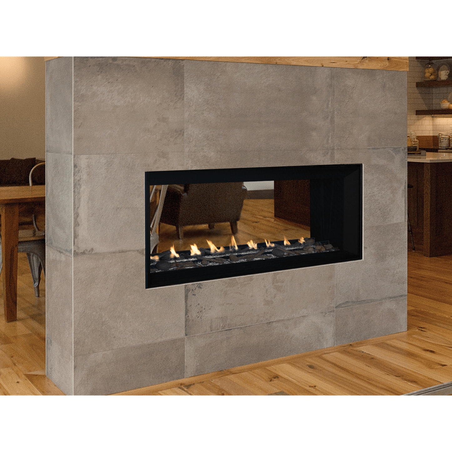 Superior VRL6048 48" Linear Contemporary Vent-Free Natural Gas Fireplace With Electronic Ignition
