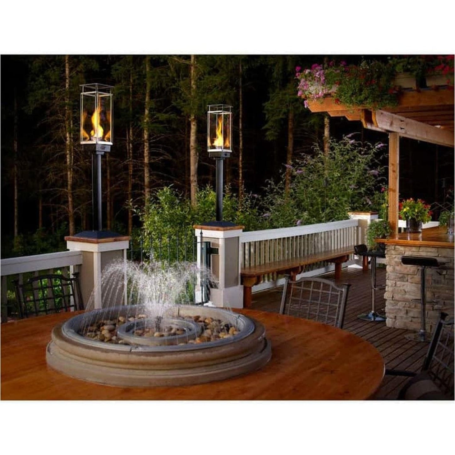 Tempest 20K 18" Black Natural Gas Decorative Outdoor Torch Head With In-Ground Mount Assembly and Manual Piezo Ignition