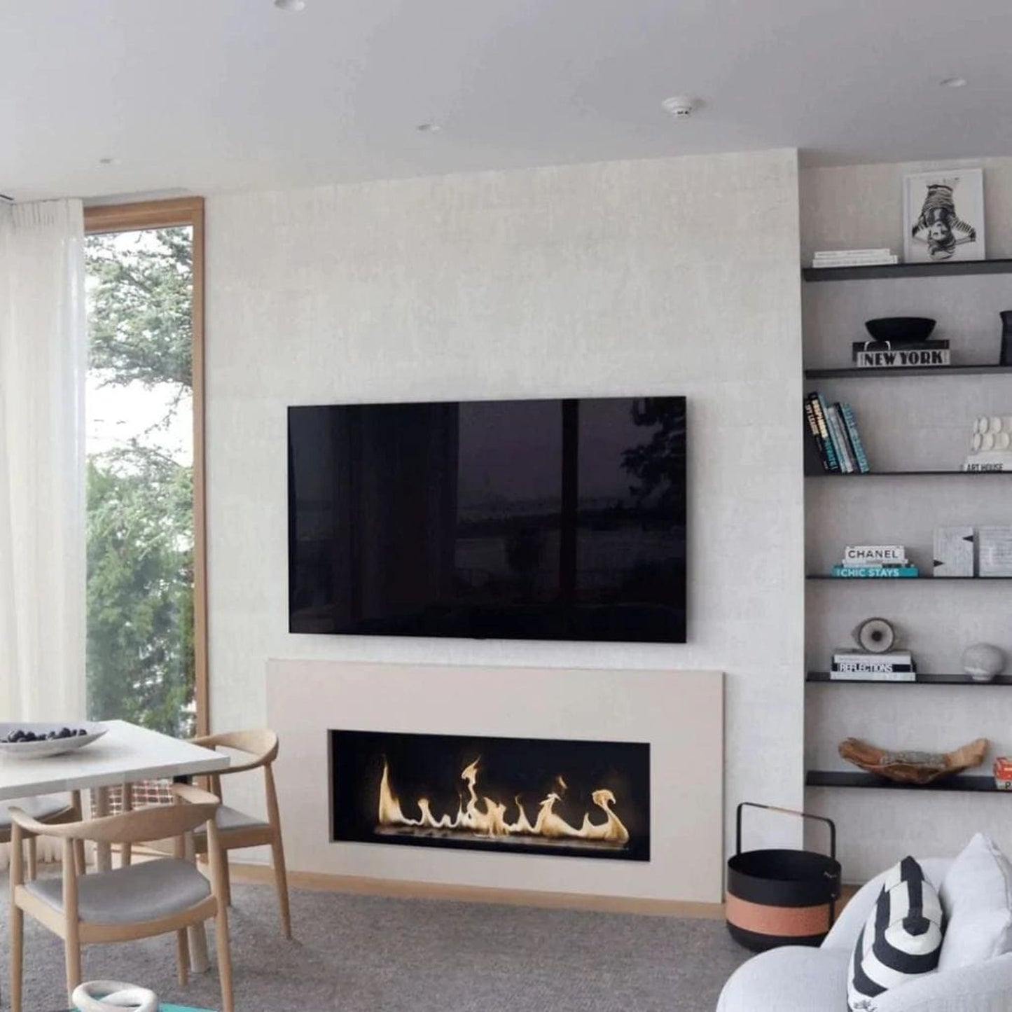 The Bio Flame 60" Stainless Steel Ethanol Fireplace Burner