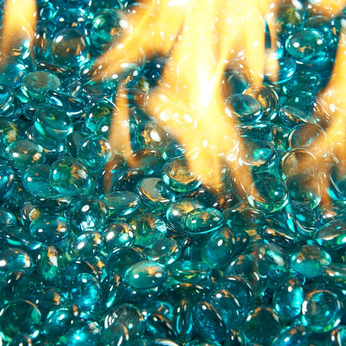 The Outdoor GreatRoom Company Aquamarine Reflective Tempered Fire Glass Gems - 10 lb kit