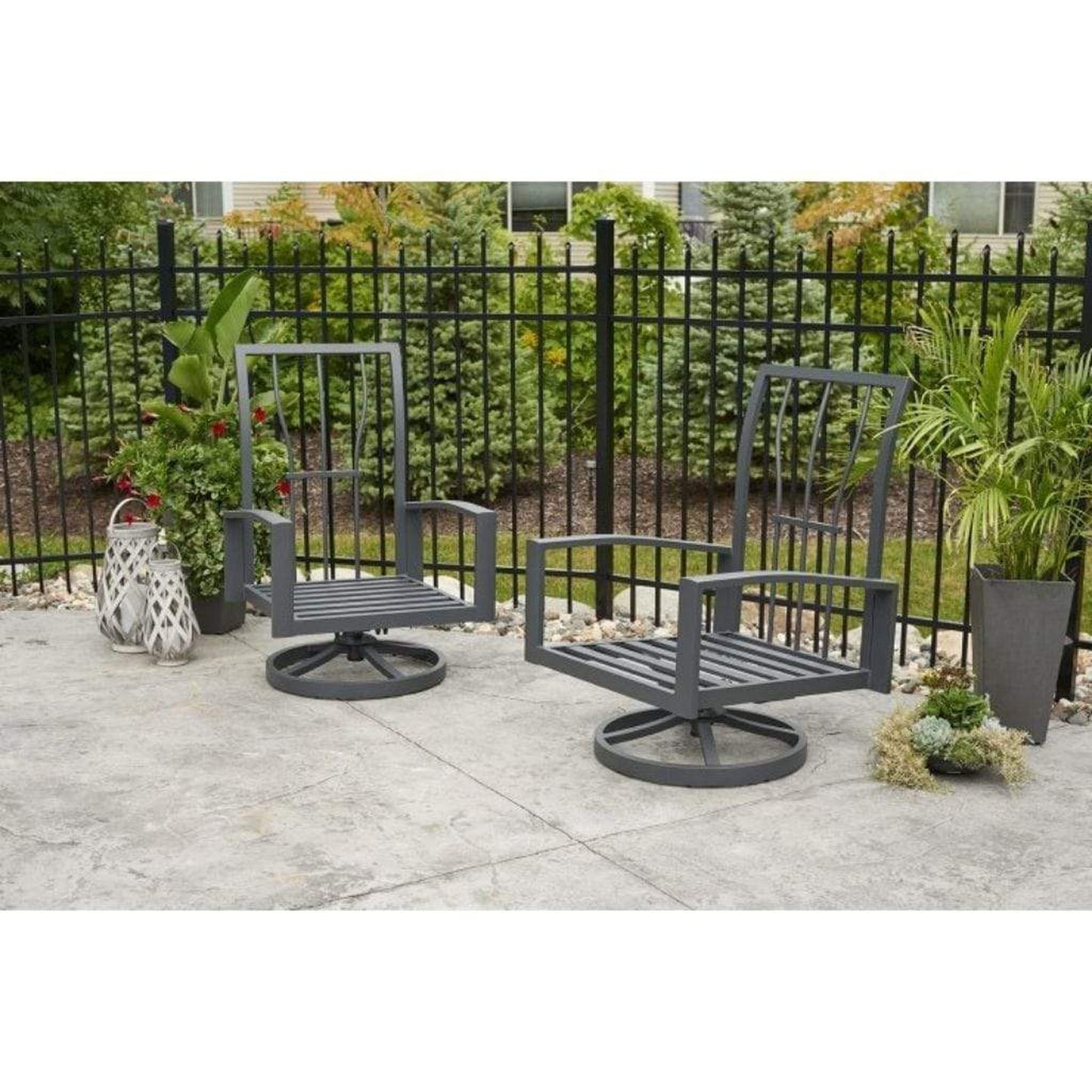 The Outdoor GreatRoom Company Cast Ash Lyndale Highback Swivel Rocking Chairs