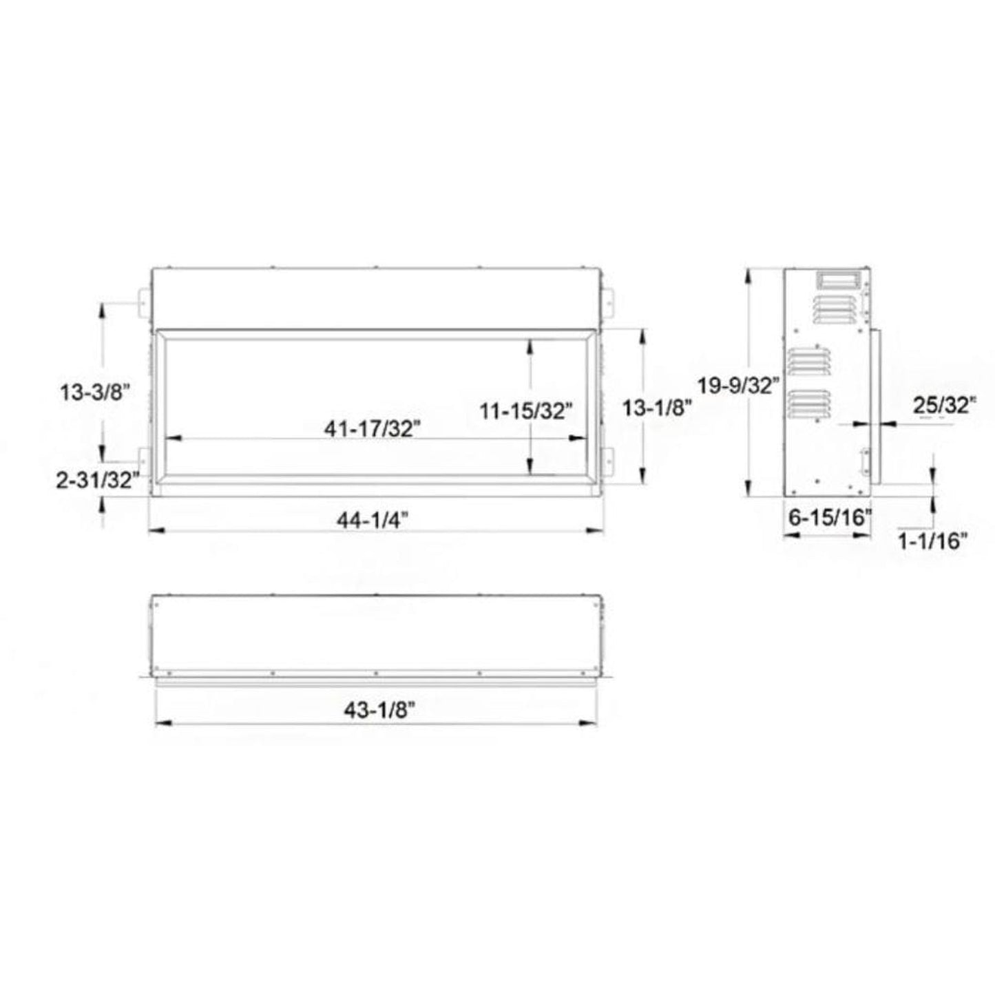 The Outdoor GreatRoom Company Gallery Linear Built In Electric Fireplace