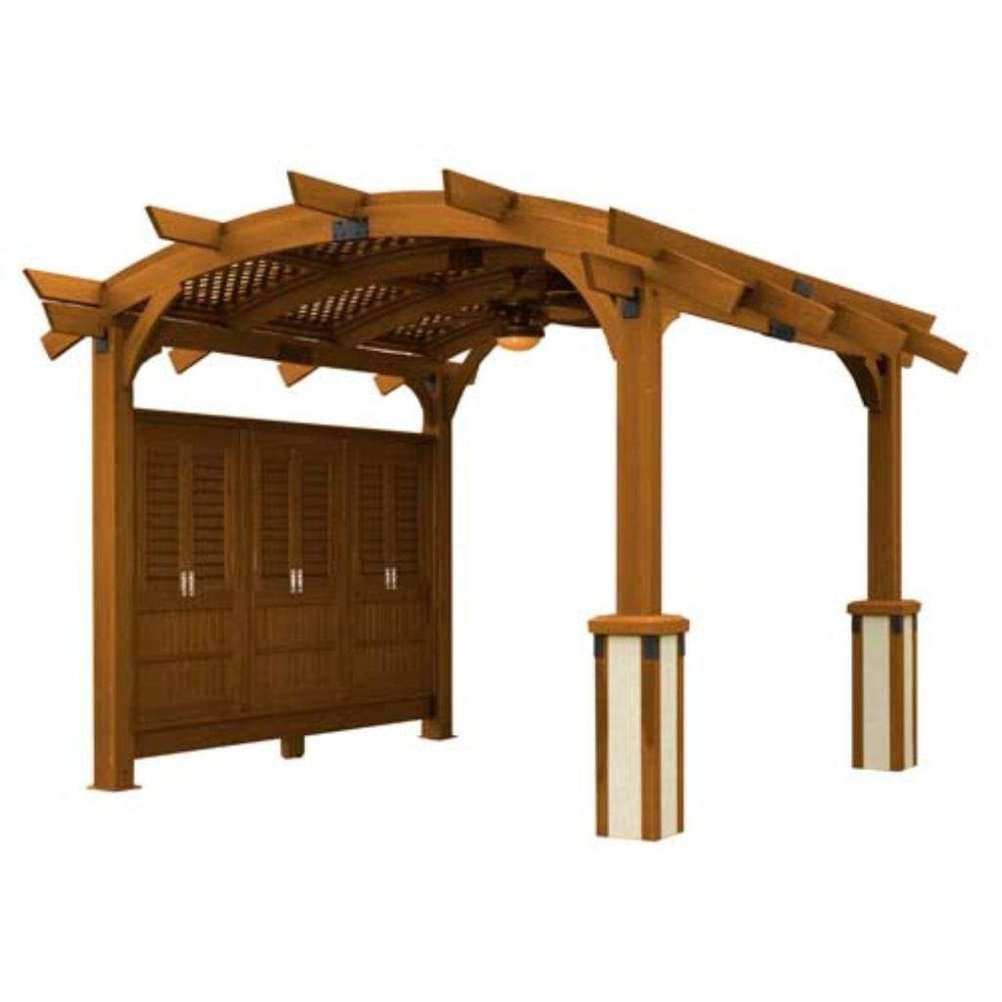The Outdoor GreatRoom Company Privacy Wall for 12' x 12' Sonoma Arched Wood Pergola