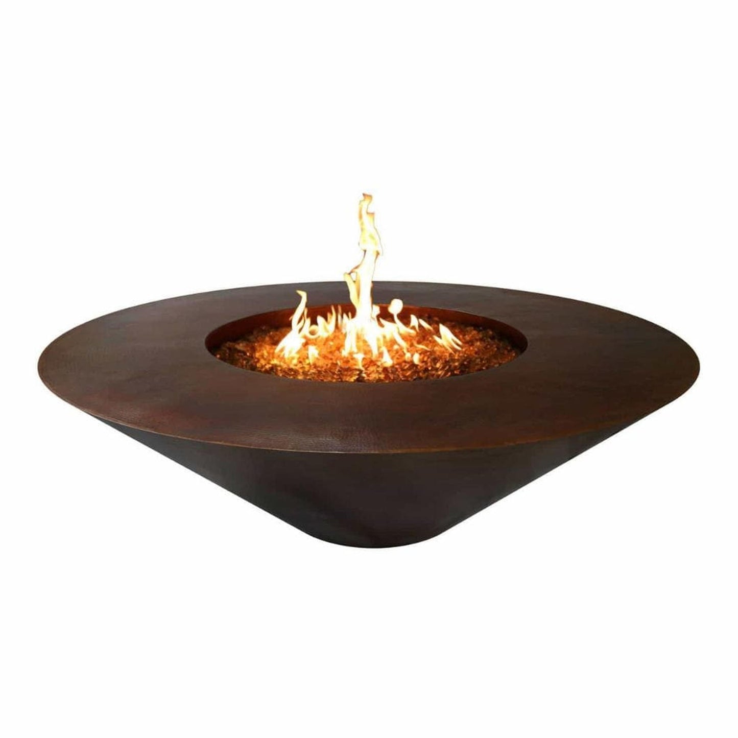 The Outdoor Plus 48" Cazo Wide Ledge Hammered Copper Round Fire Pit