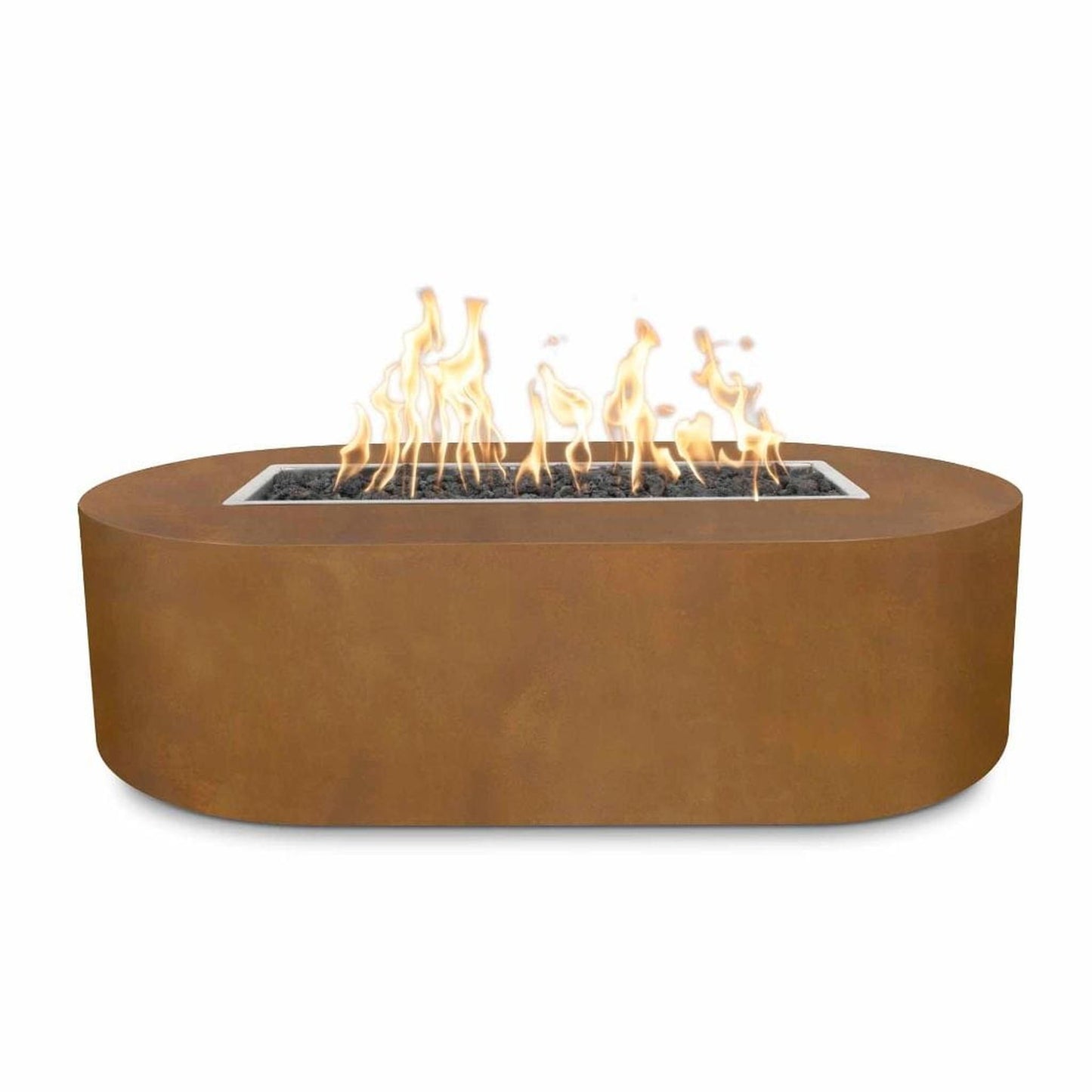 The Outdoor Plus 60" Bispo Copper & Corten Steel & Stainless Steel Rectangle Fire Pit