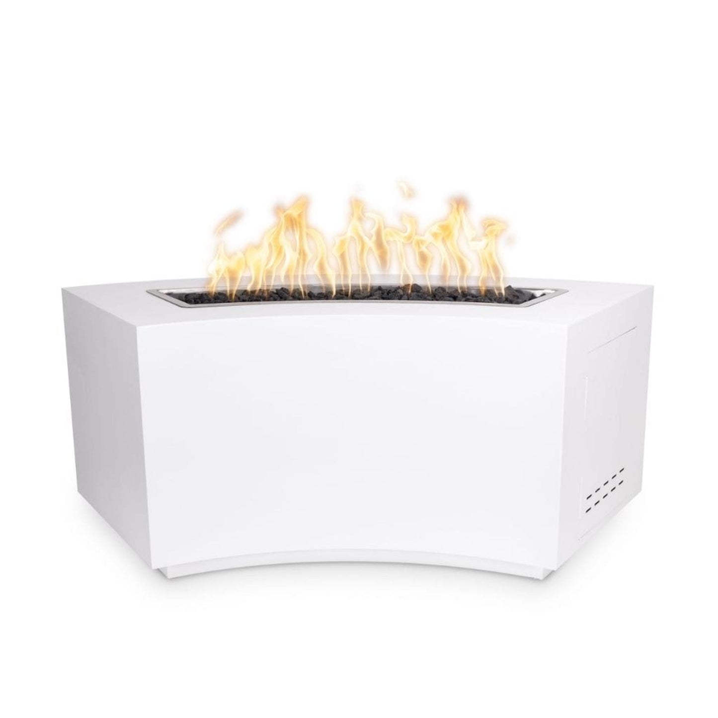 The Outdoor Plus 72" Dixie Copper & Corten Steel & Stainless Steel Rectangle Fire Pit - 24" tall