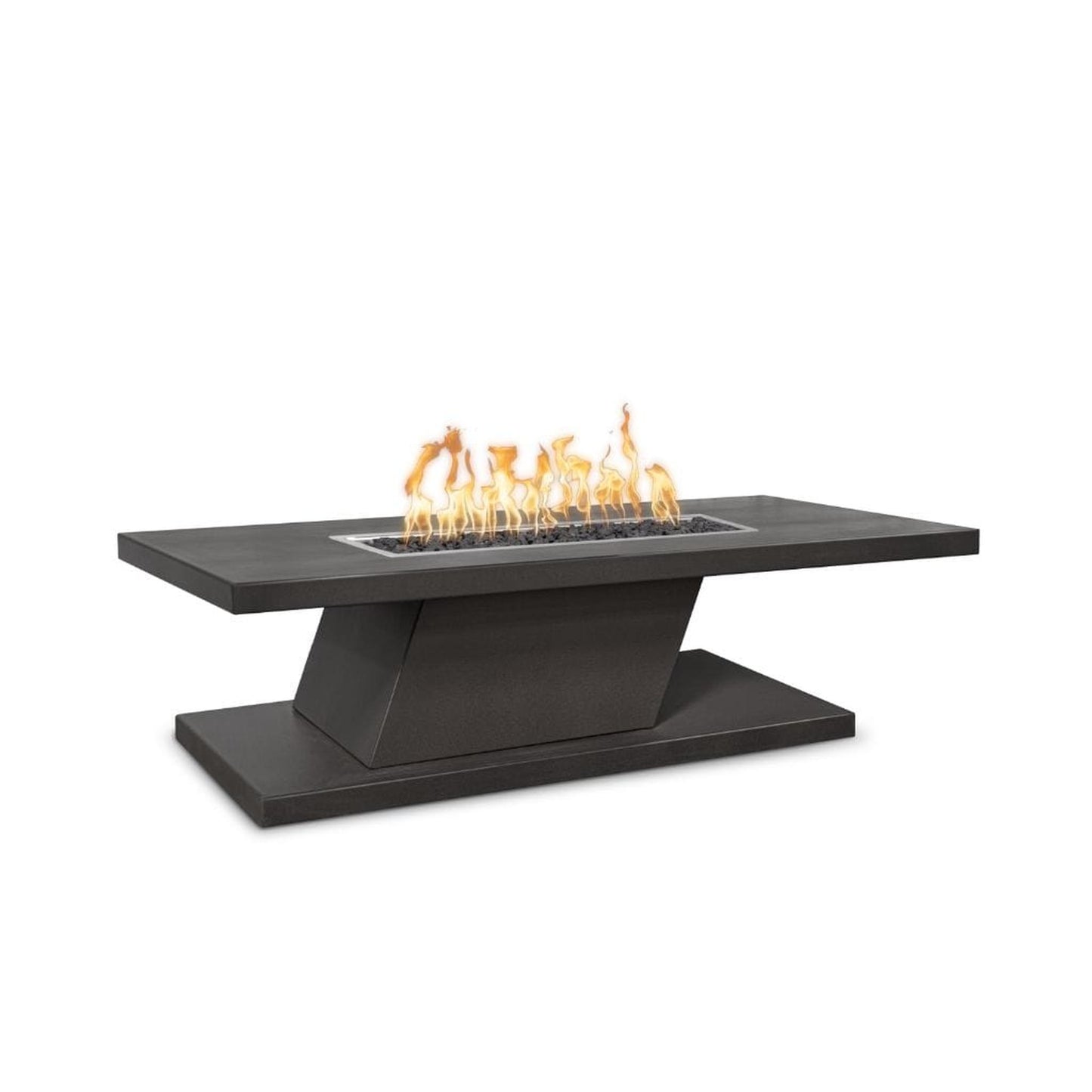 The Outdoor Plus 72" Imperial Copper & Corten Steel & Stainless Steel Rectangle Fire Pit - 15" tall
