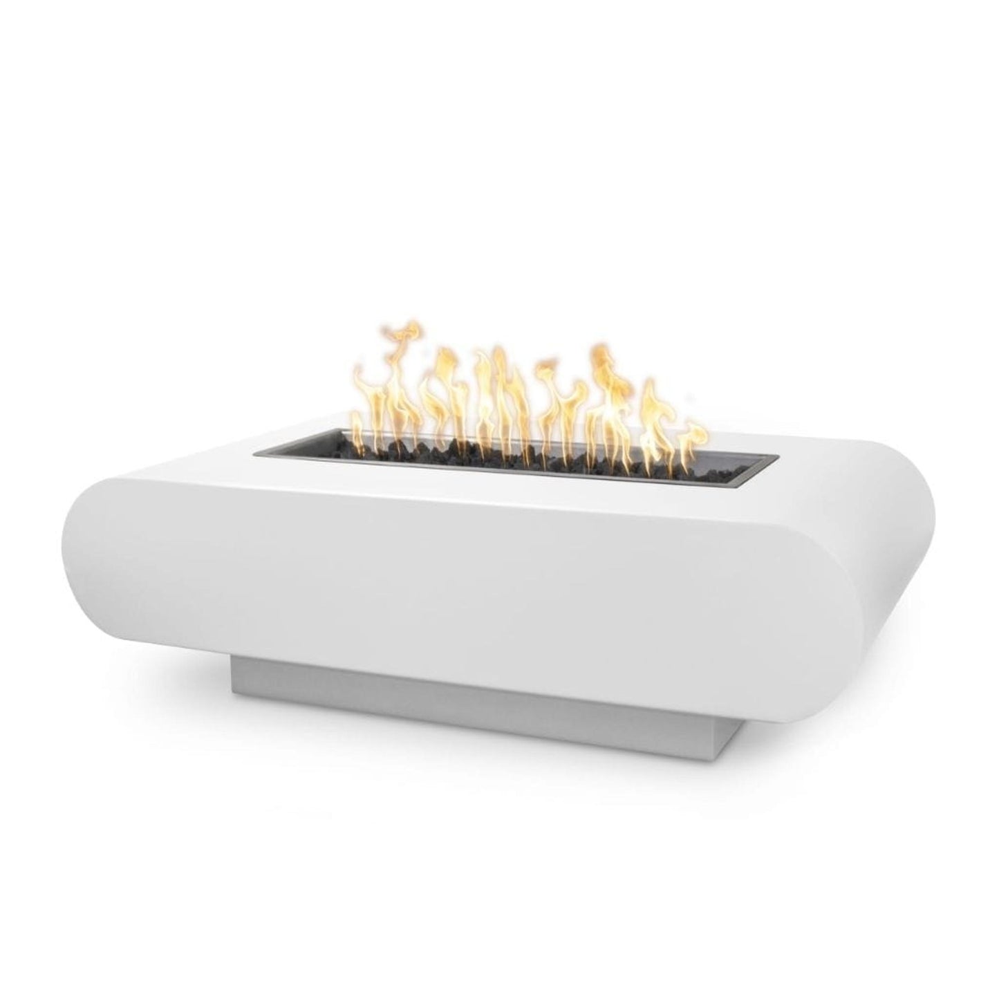 The Outdoor Plus 72" La Jolla Powder Coated Steel Rectangle Fire Pit Table