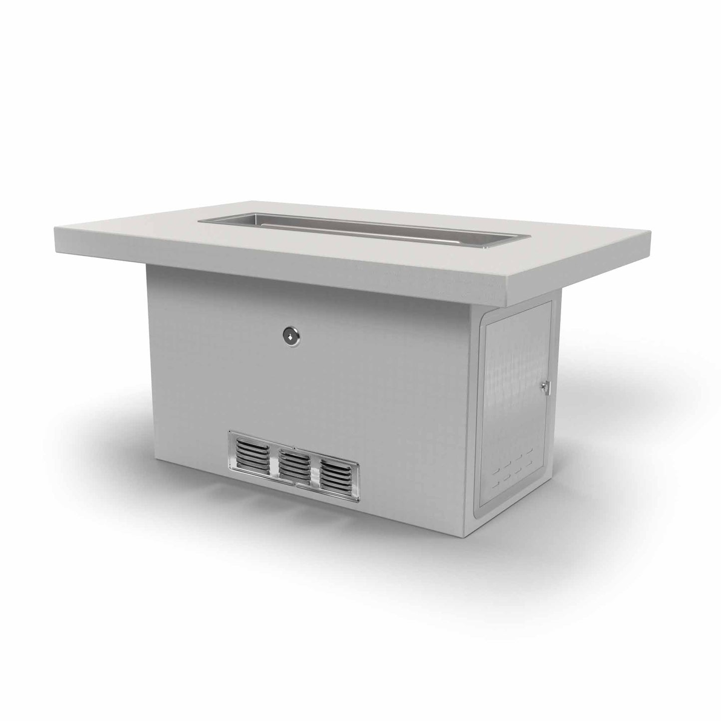 The Outdoor Plus Rectangular 108" Hardieboard & Steel Frame Liquid Propane Ready to Finish Fire Table with Door & Flame Sense with Spark Ignition