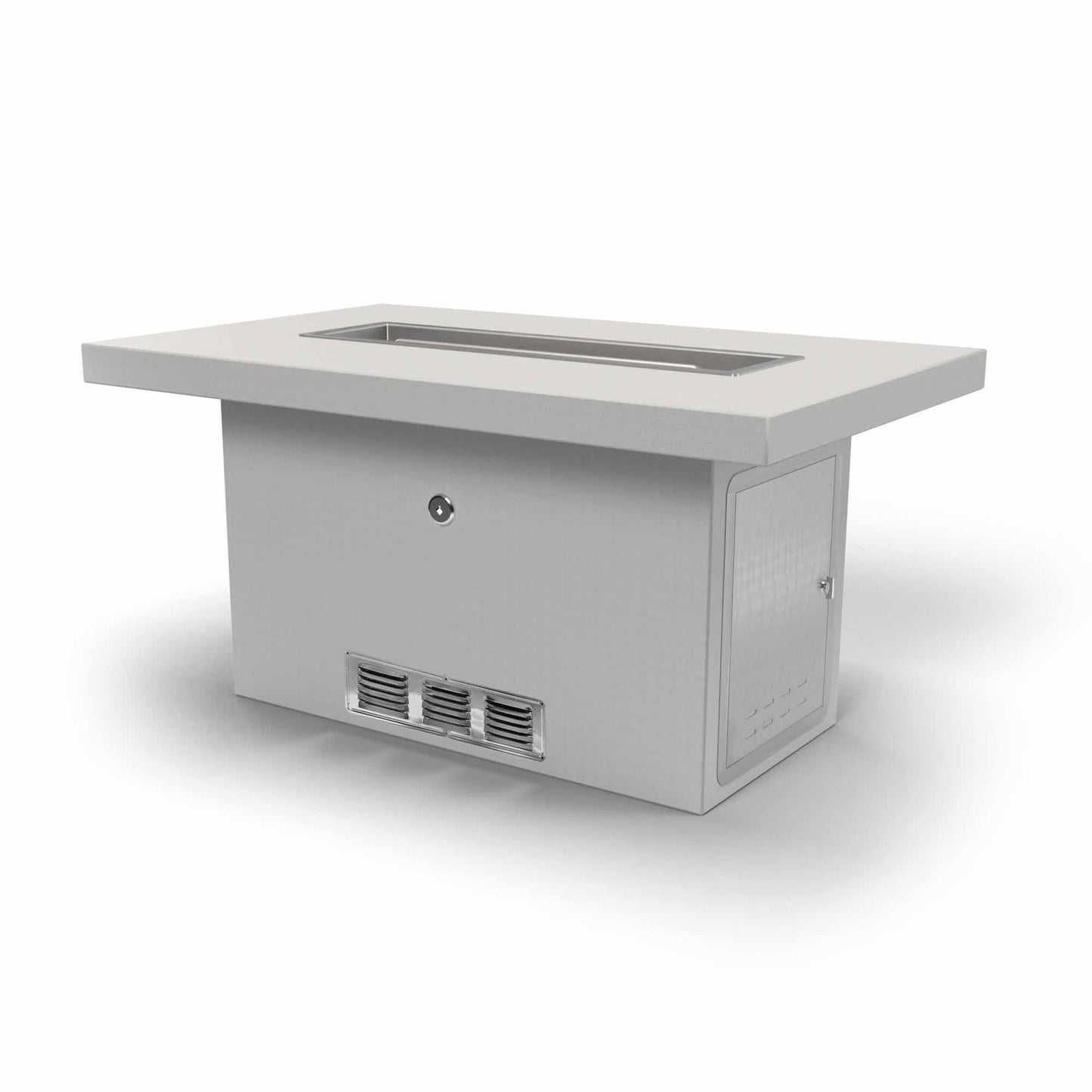 The Outdoor Plus Rectangular 48" Hardieboard & Steel Frame Liquid Propane Ready to Finish Fire Table with Door & Match Lit Ignition