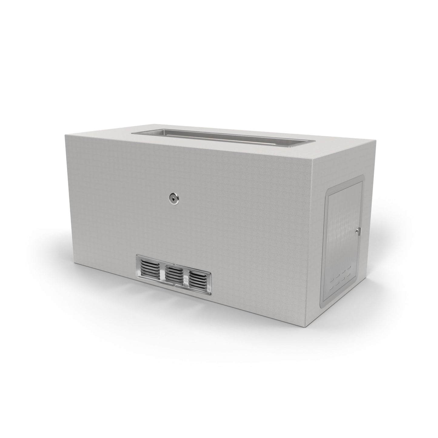 The Outdoor Plus Rectangular 60" Hardieboard & Steel Frame Liquid Propane Ready to Finish Fire Pit with Door & 10V Electronic Ignition