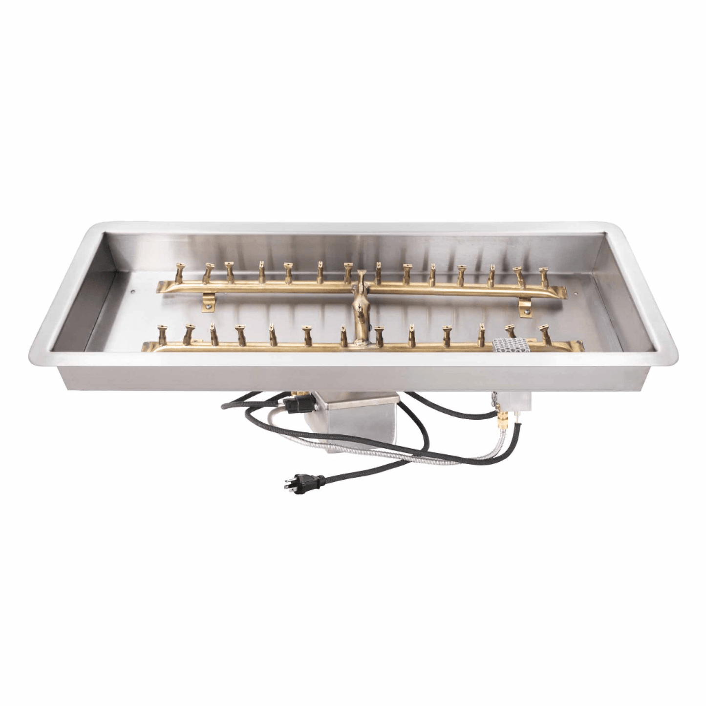 The Outdoor Plus Rectangular Drop-in Pan With Brass 'H' Bullet Burner