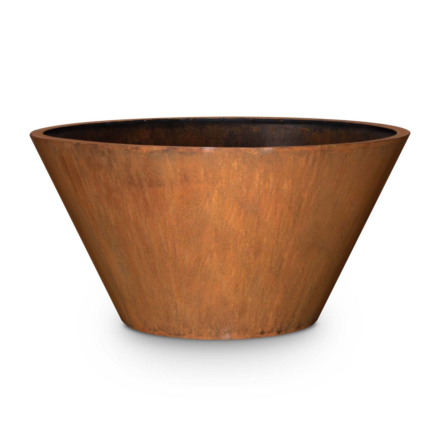 The Outdoor Plus Round Sierra 48" Corten Steel Planter - 20" Tall