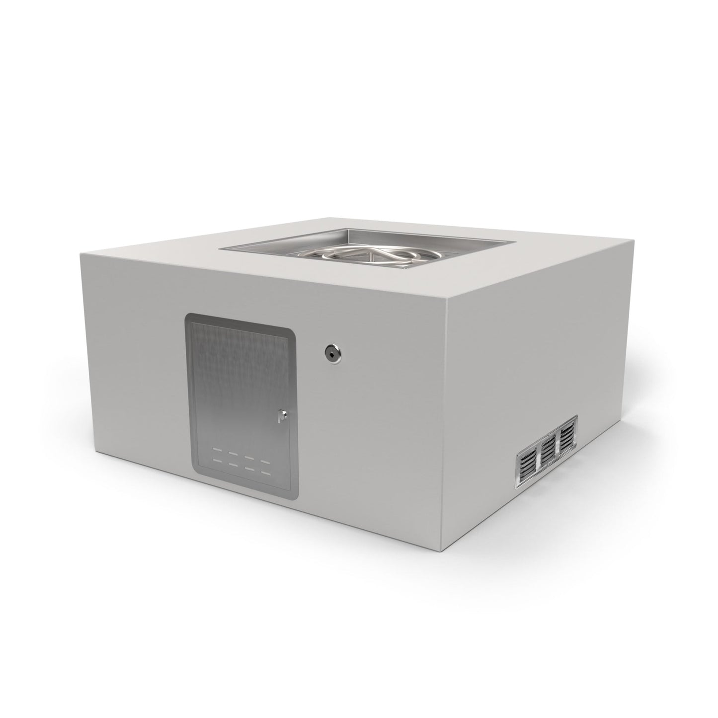 The Outdoor Plus Square 60" Hardieboard & Steel Frame Liquid Propane Ready to Finish Fire Pit with Door & Match Lit with Flame Sense Ignition