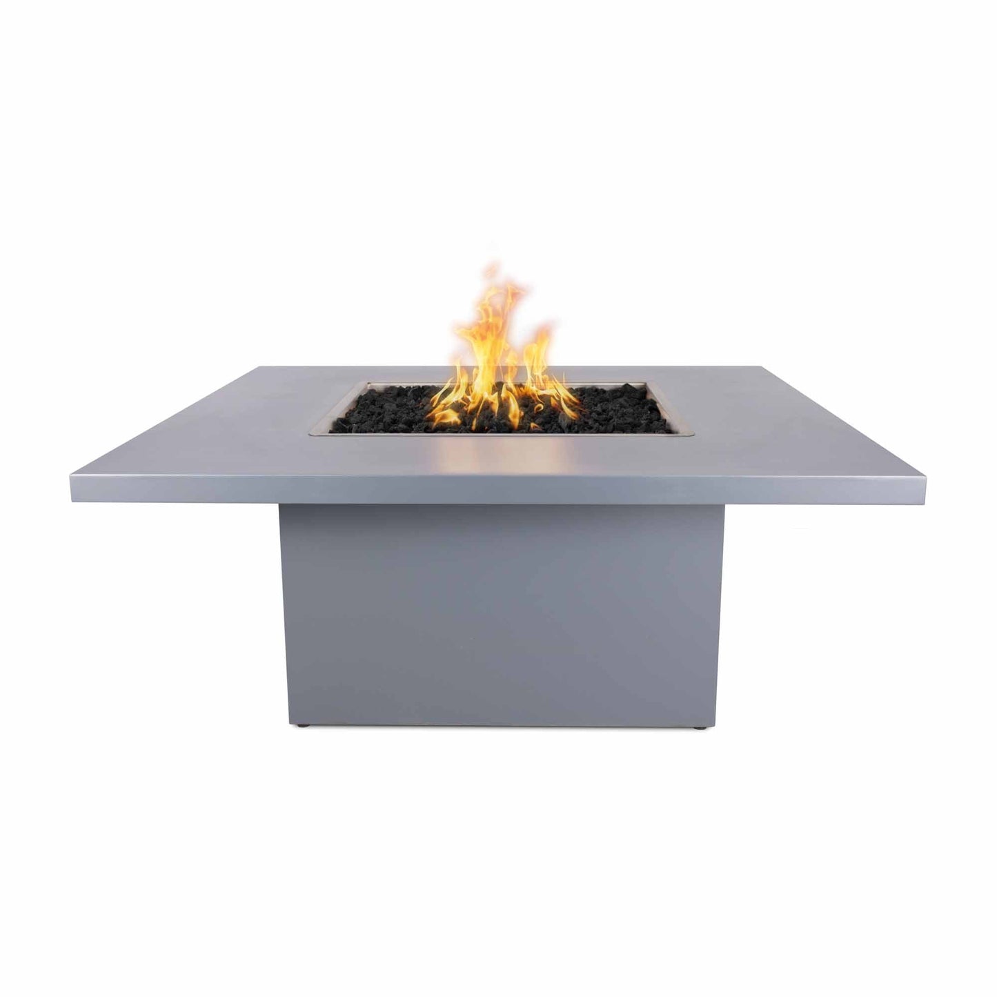 The Outdoor Plus Square Bella 60" Corten Steel Liquid Propane Fire Pit with 12V Electronic Ignition