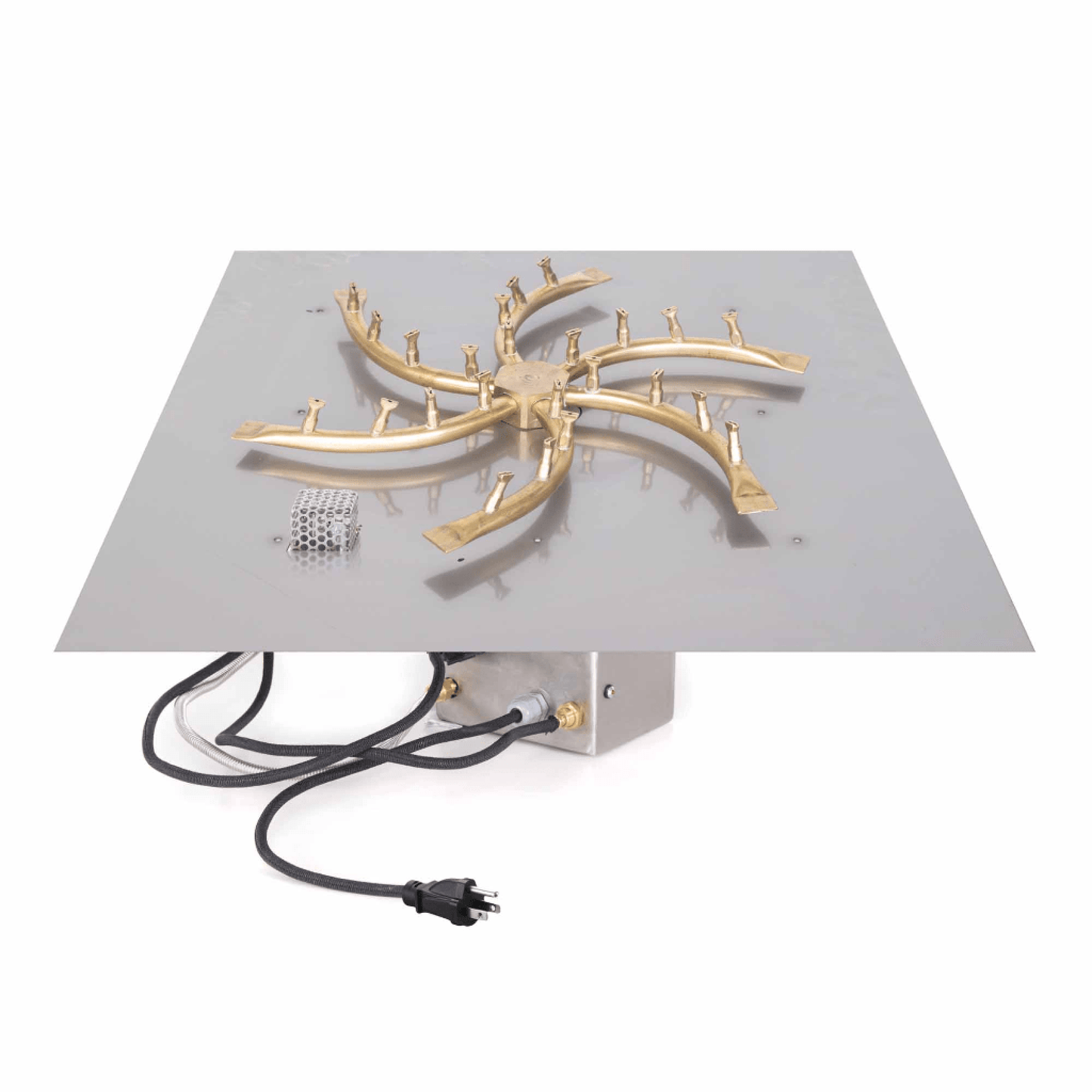 The Outdoor Plus Square Flat Pan With Brass Triple 'S' Bullet Burner