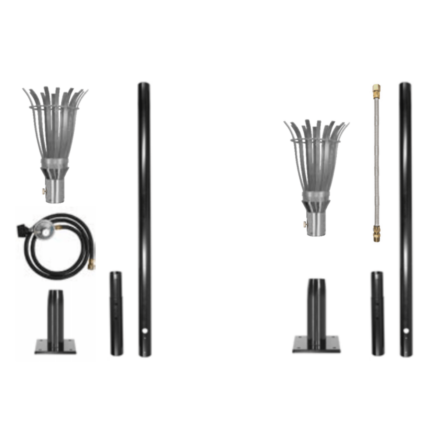 The Outdoor Plus Stainless Steel Original TOP Torch & Post Complete Kit