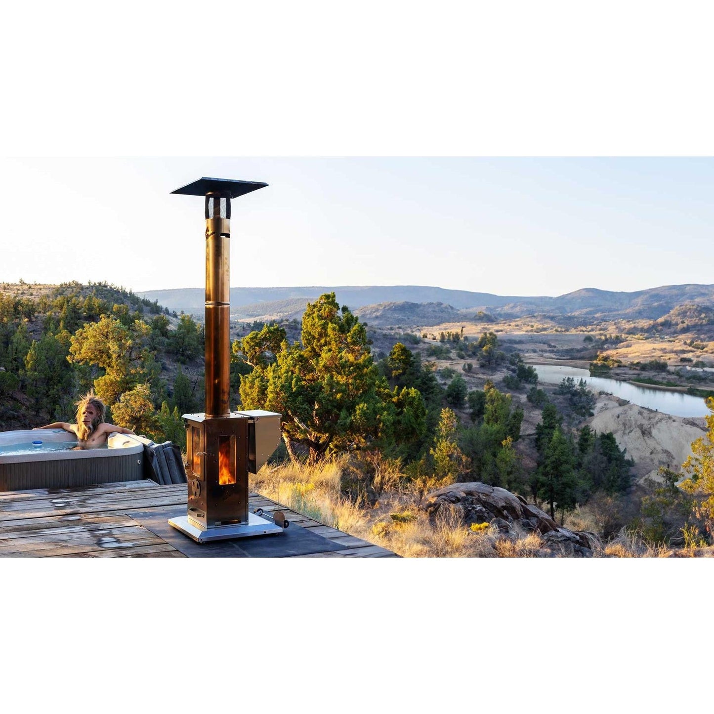 Timber Stoves Big Timber 84" Stainless Steel Wood Pellet Patio Heater