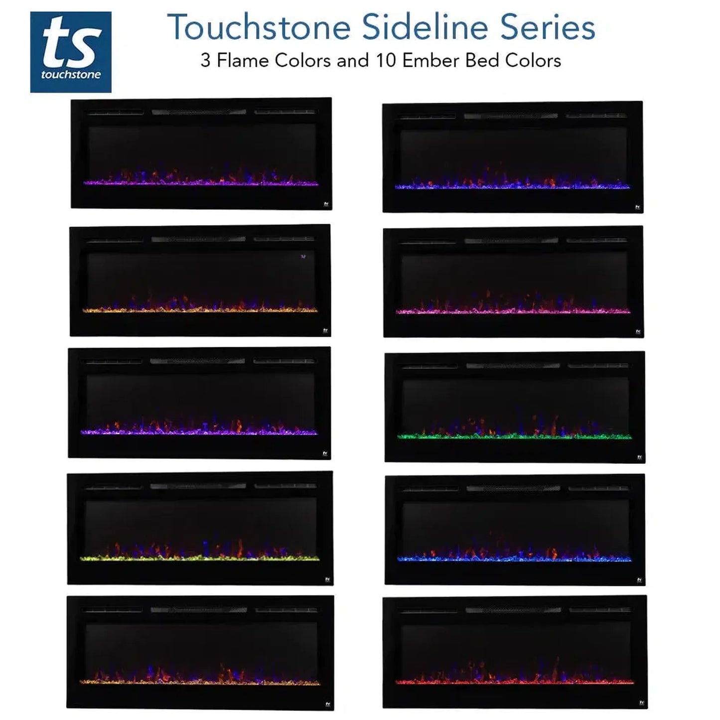 Touchstone Sideline 84" Recessed Smart Electric Fireplace