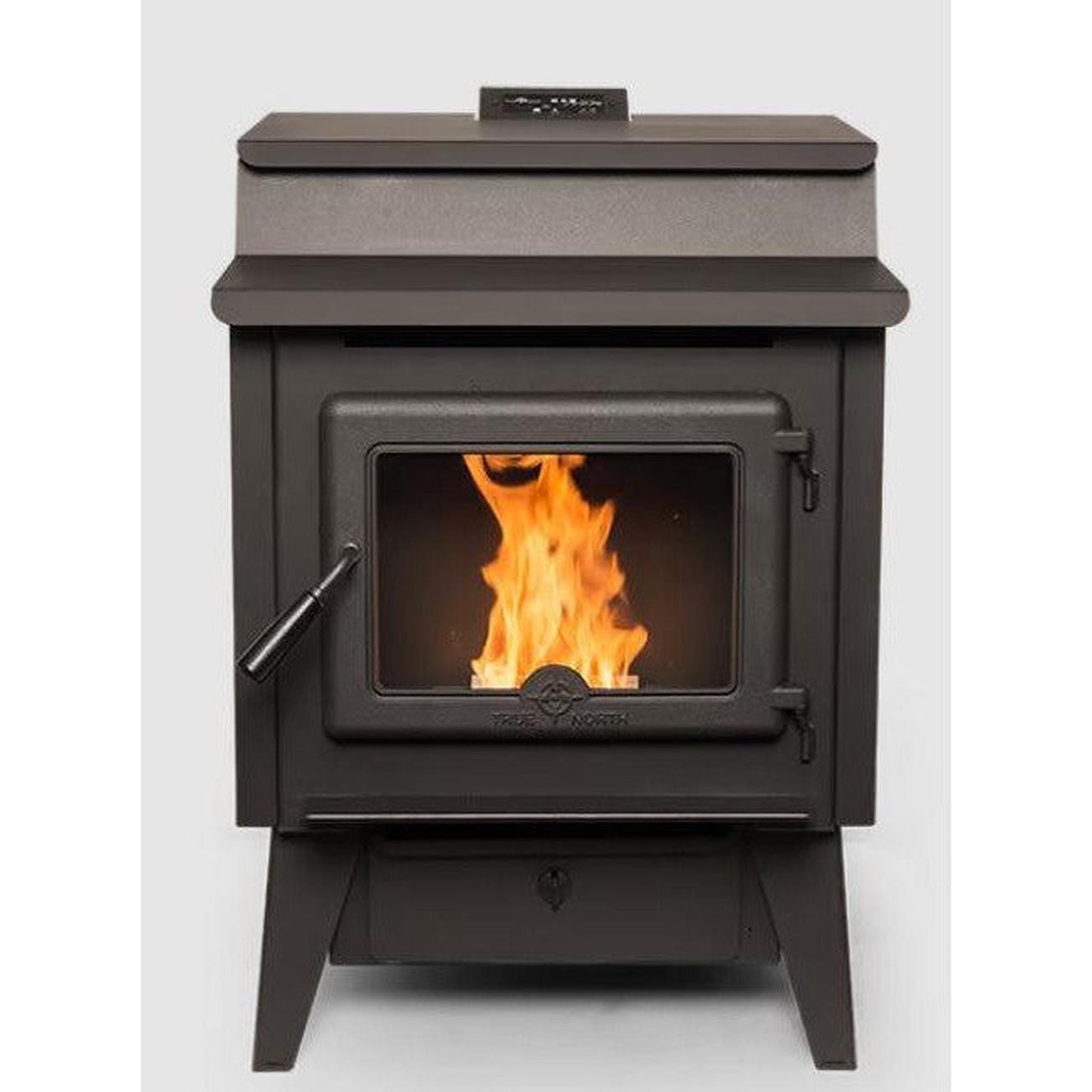 True North TN40 24" Black Vented Pellet Stove With Legs, EPA2020 Certified