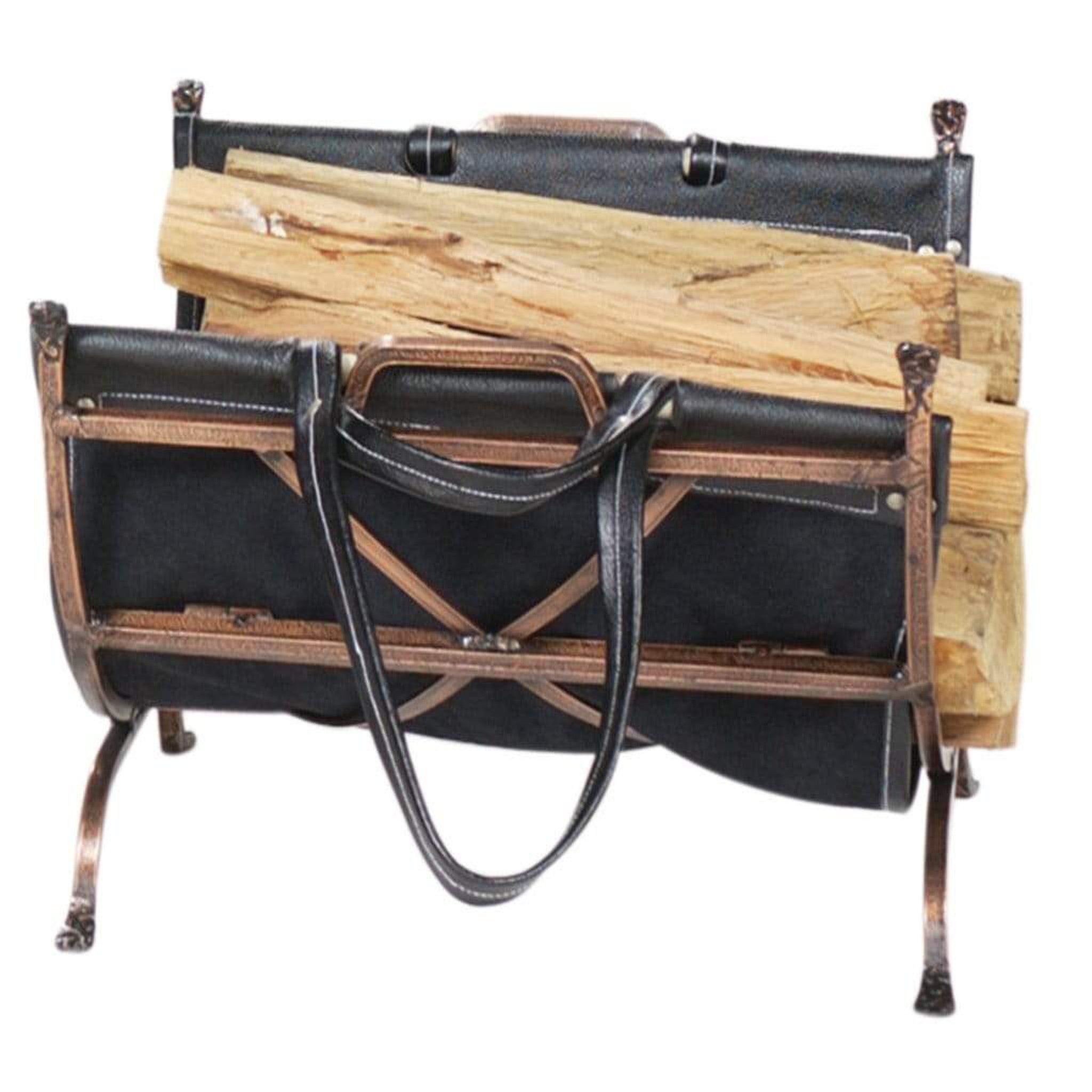 Black iron log online holder