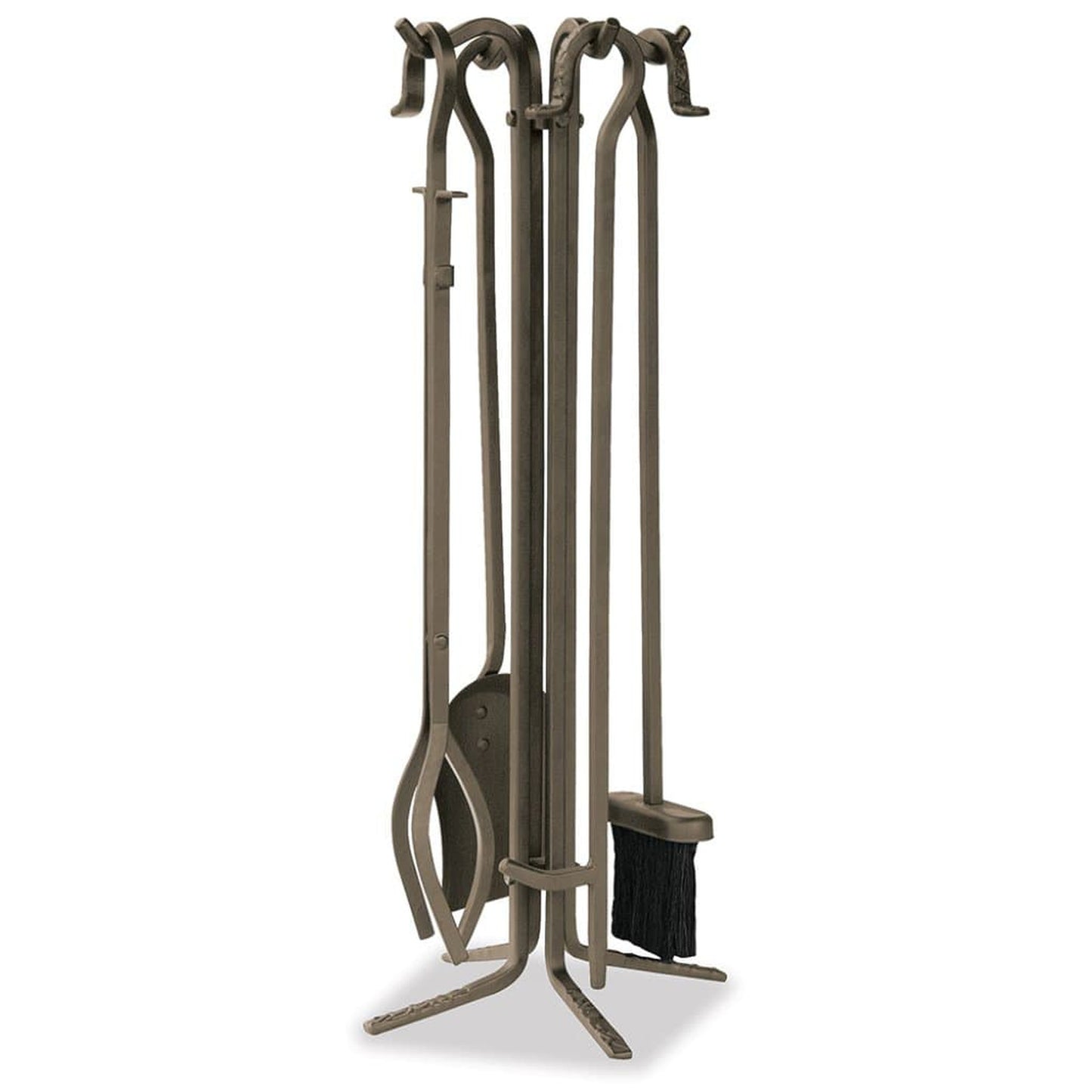 UniFlame 27" F-1614 5-Piece Bronze Fireset w/ Crook Handles