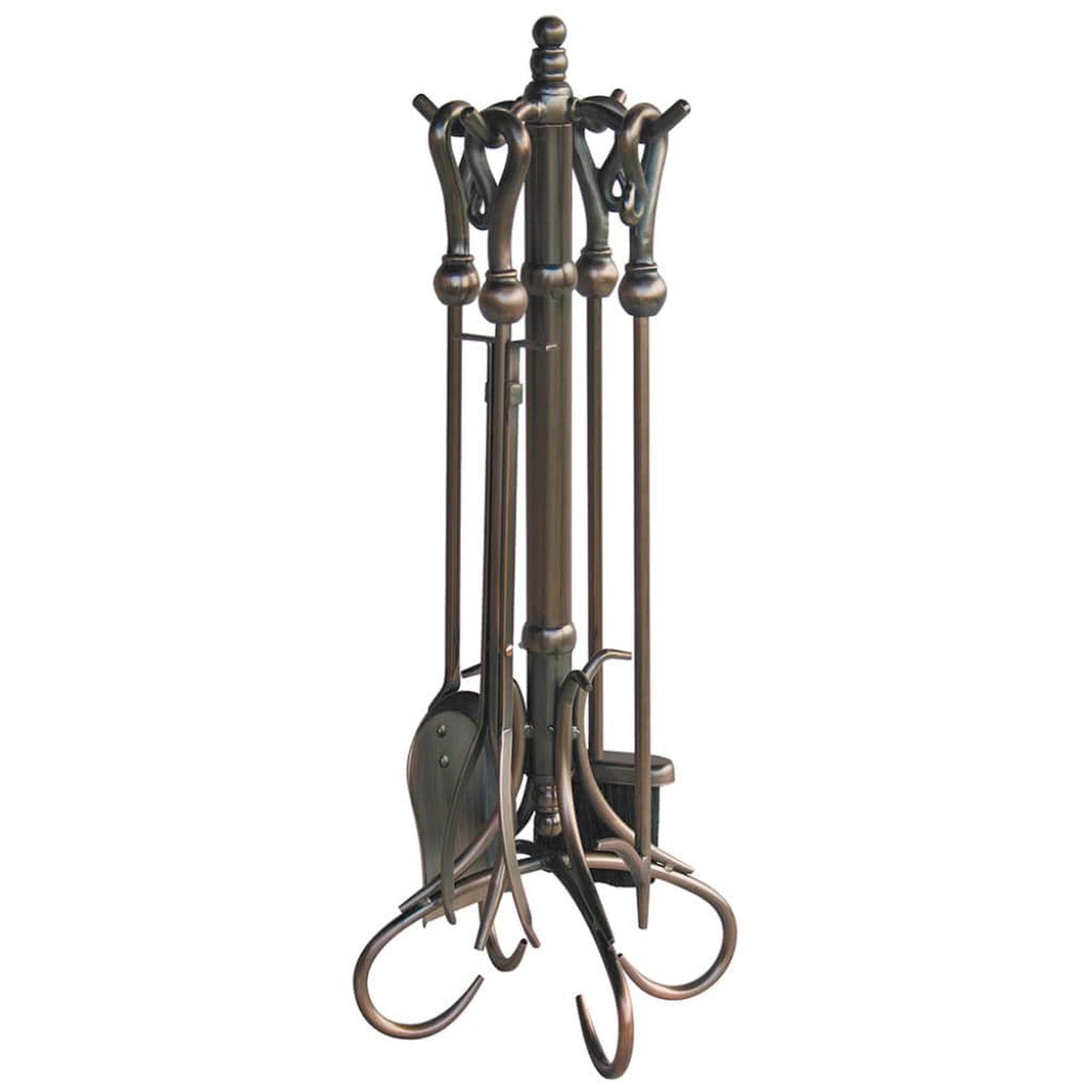UniFlame 30" F-1657 5-Piece Venetian Bronze Finish Fireset w/ Heavy Crook Handles