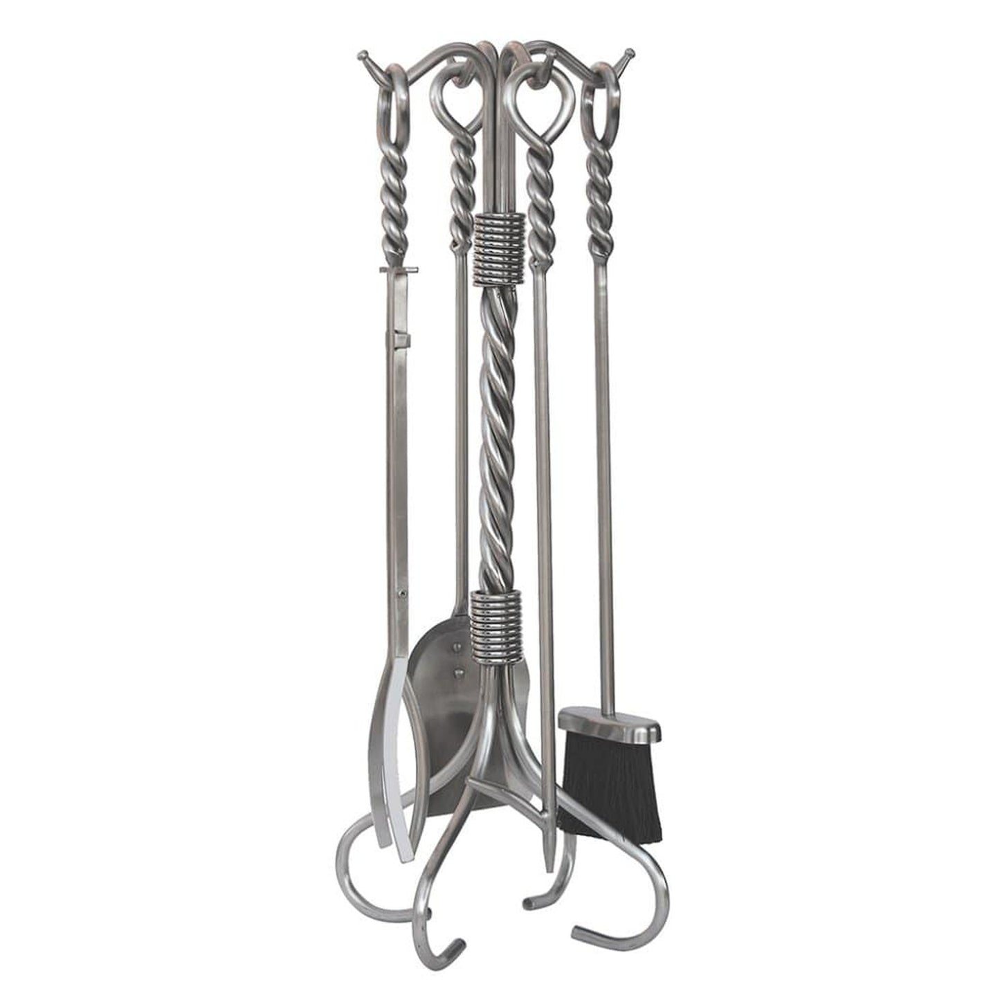 UniFlame 30" F-7703 5-Piece Stainless Steel Fireset w/ Ring/Twist Handles
