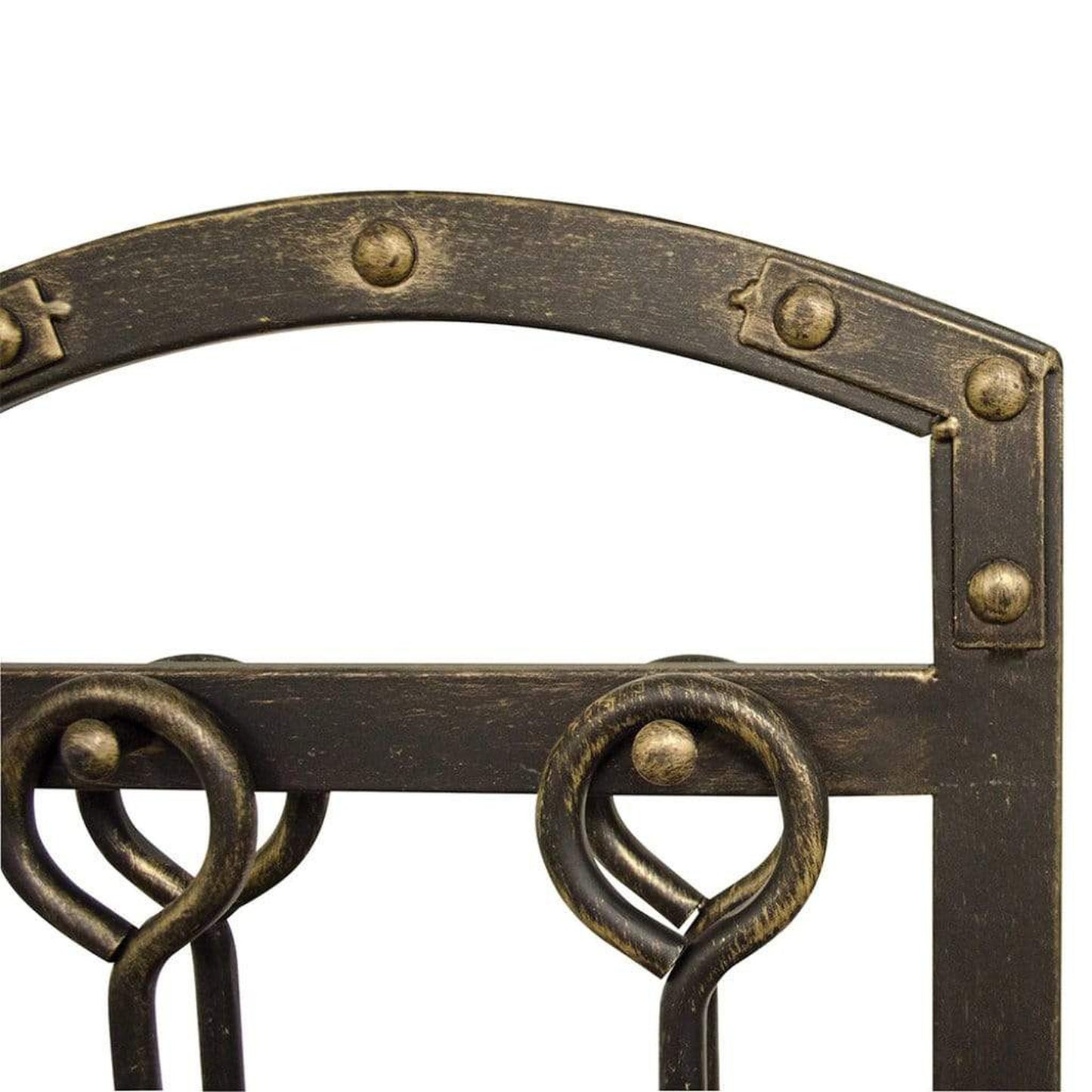 UniFlame 31" F-1976 5-Piece Aged Bronze Fireset w/ Ring Handles