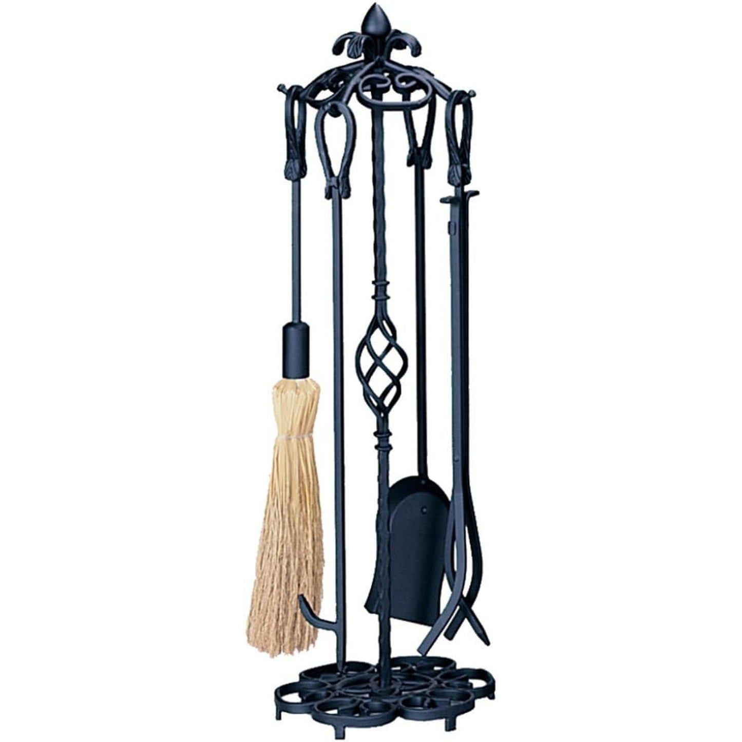 UniFlame 33" F-1197 5-Piece Heavy Weight Black Wrought Iron Fireset