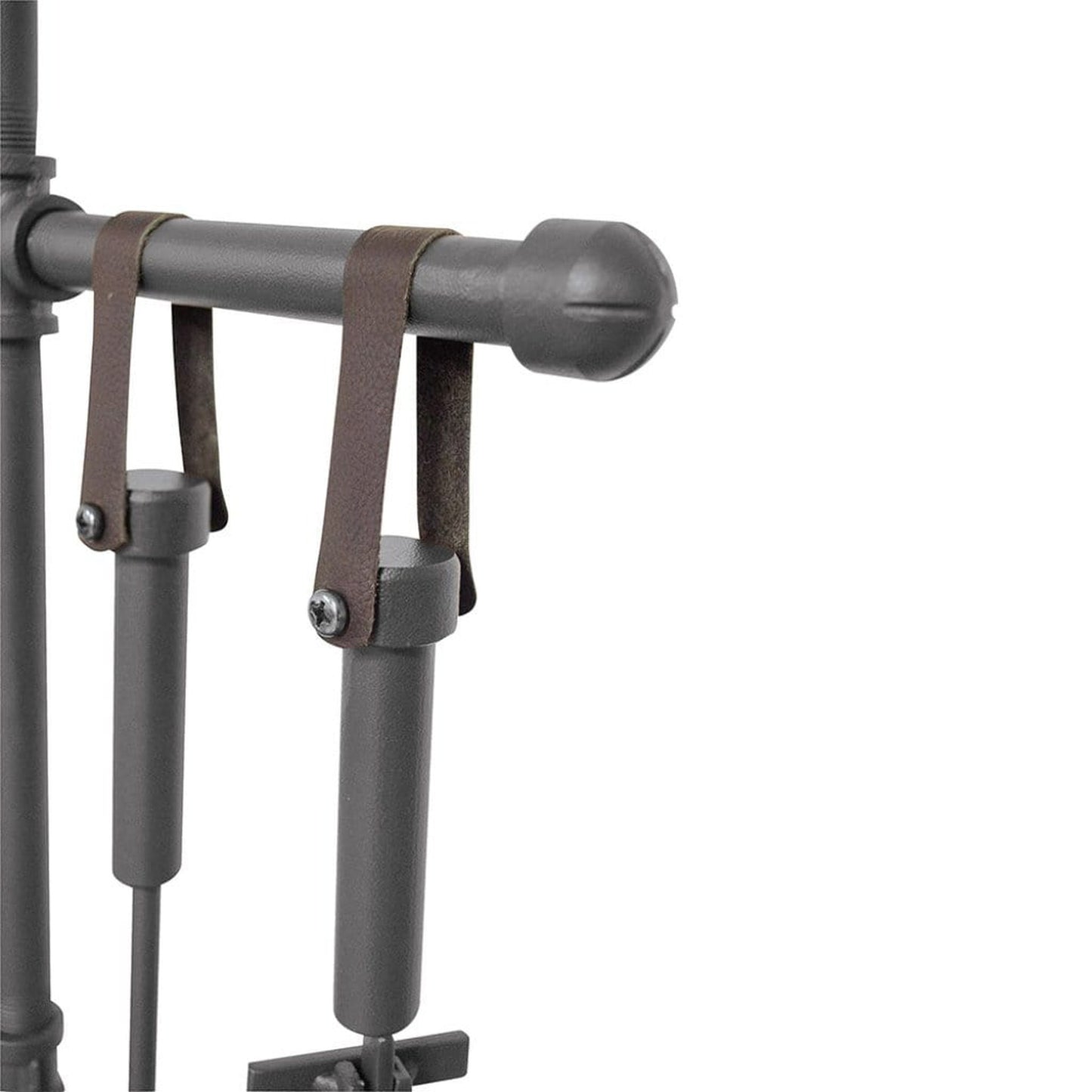 UniFlame 34" F-1775 5-Piece Industrial Style Fireset w/ Leather Strap Handles