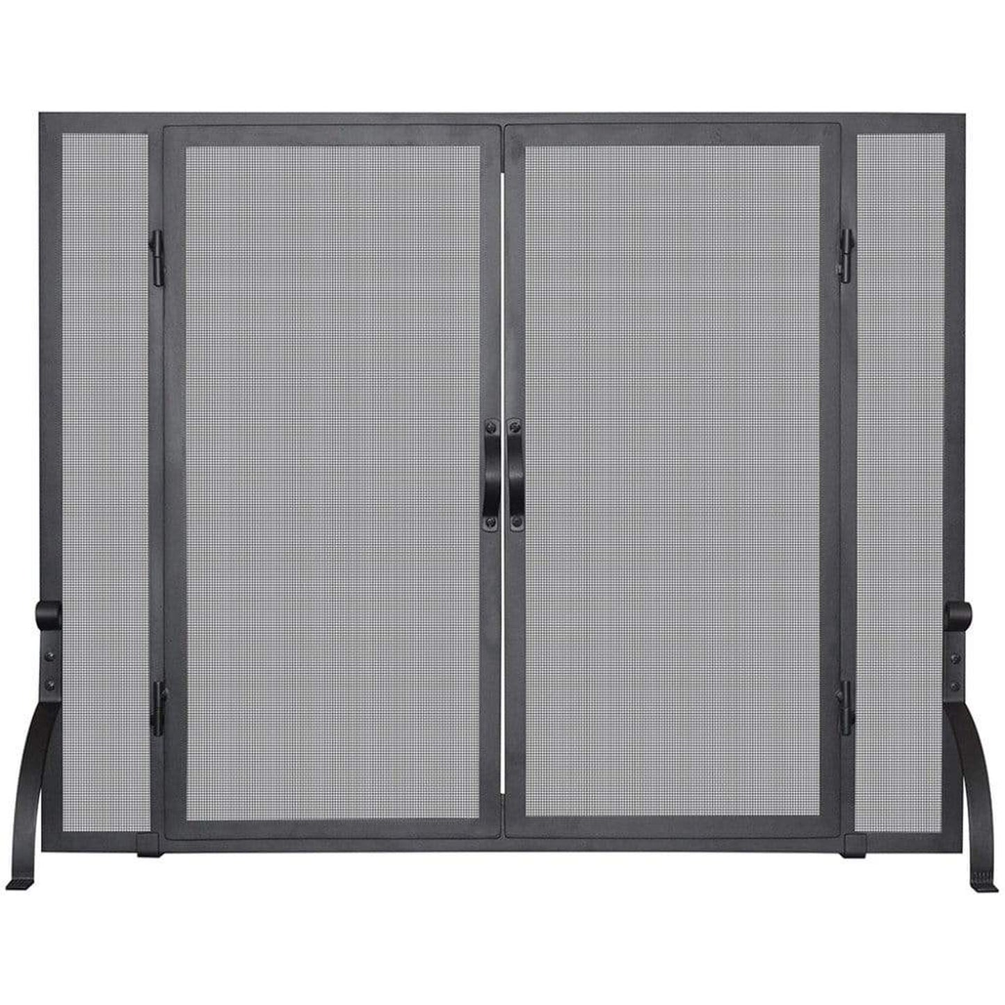 UniFlame 39" S-1044 Small Single Panel Black Wrought Iron Screen w/ Doors