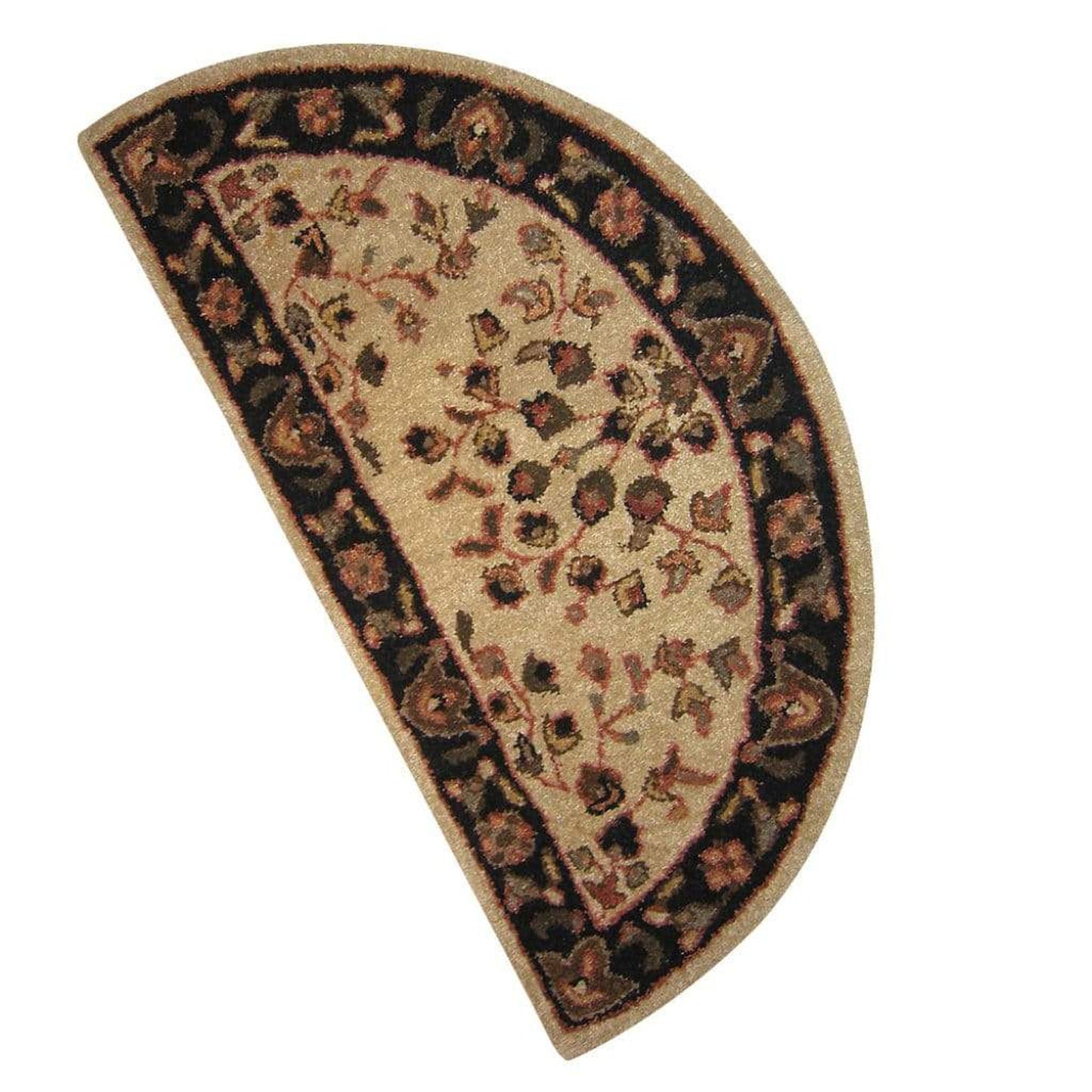 UniFlame 44" R-1001 Beige with Black Hand-Tufted Wool Hearth Rug