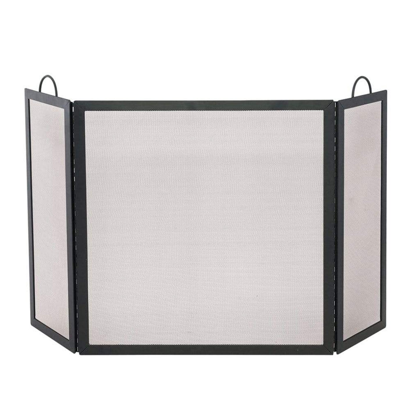 UniFlame 52" S-1504 Medium 3 Fold Black Wrought Iron Screen