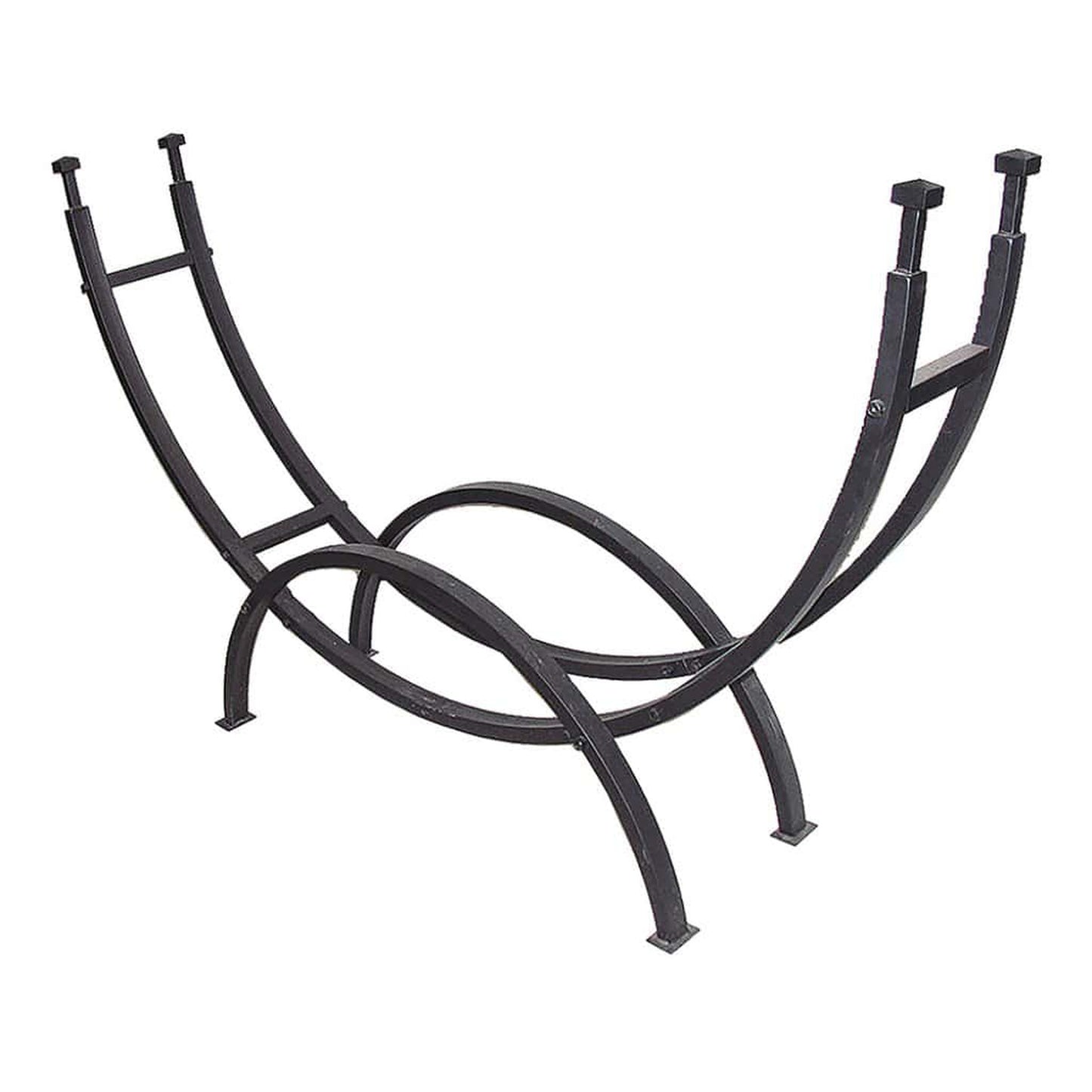 UniFlame 70" W-1859 Black Contemporary Curved Log Rack