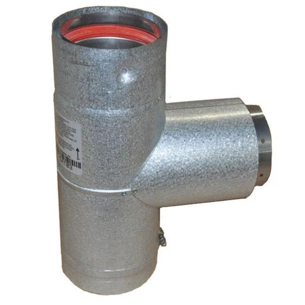 Olympia Chimney & Venting 3" Ventis PelletVent Pipe 304L Inner/Galvanized Outer Stove Adaptor Tee With Cap - VP-SAT03
