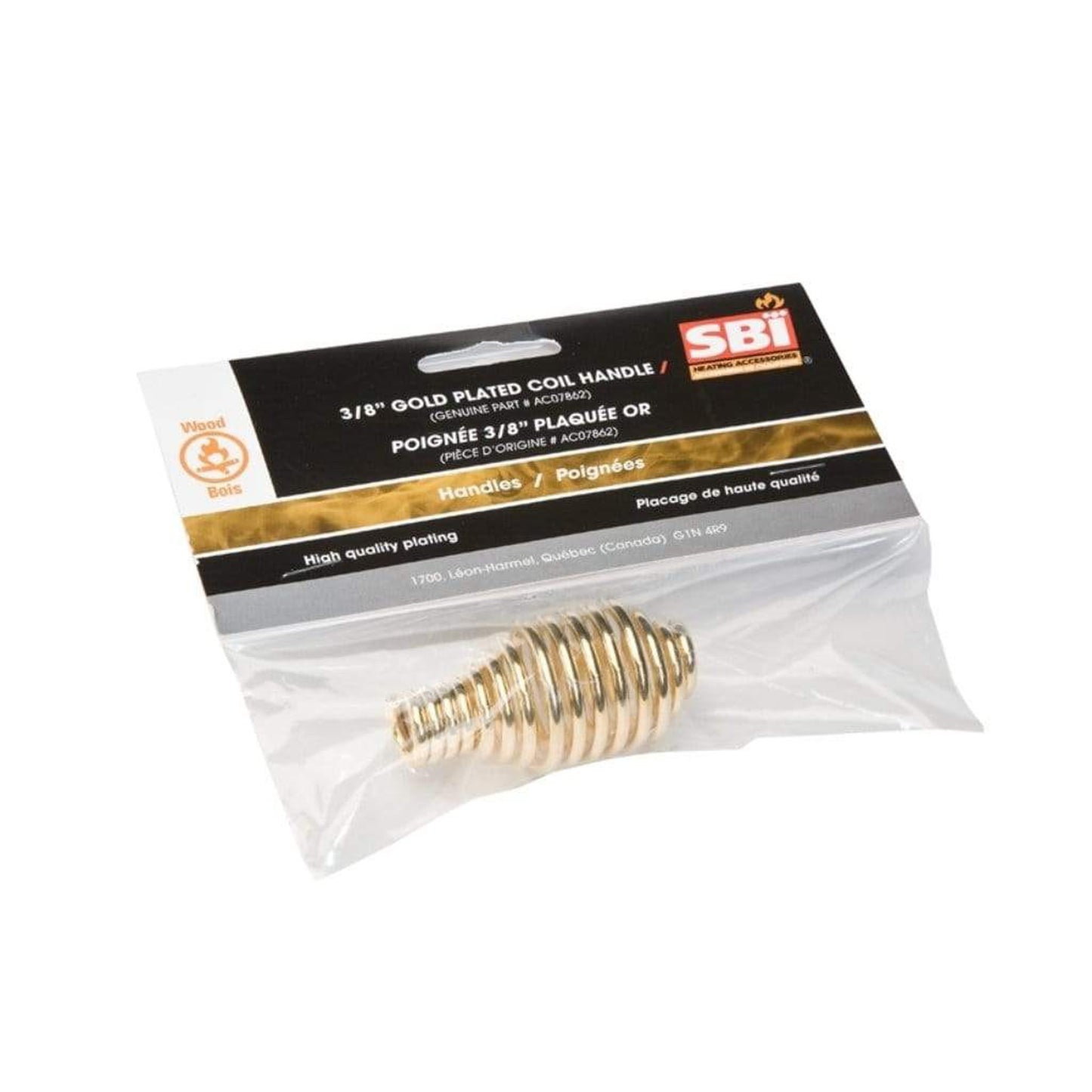 Valcourt 3/8" Brass Plated Coil Handle