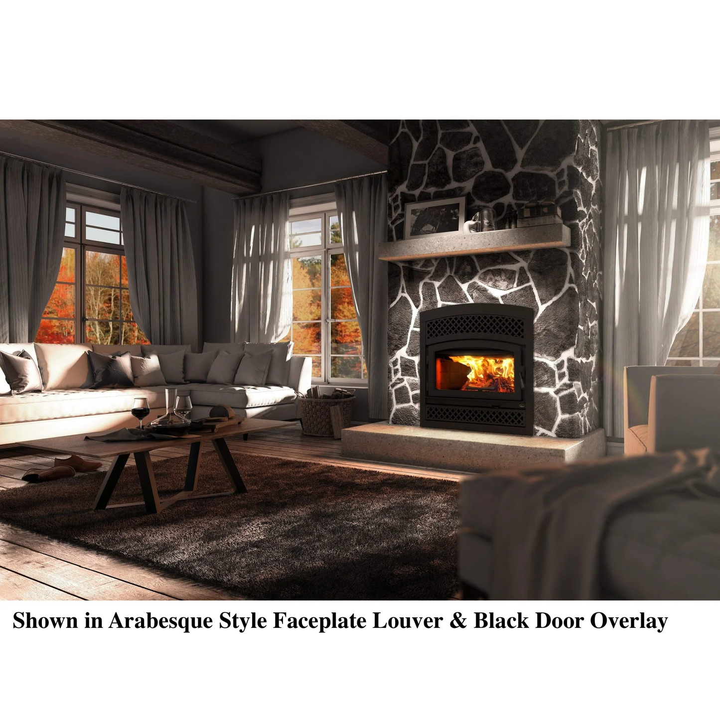 Valcourt Arabesque Style Faceplate Louver for Lafayette II Wood Fireplace